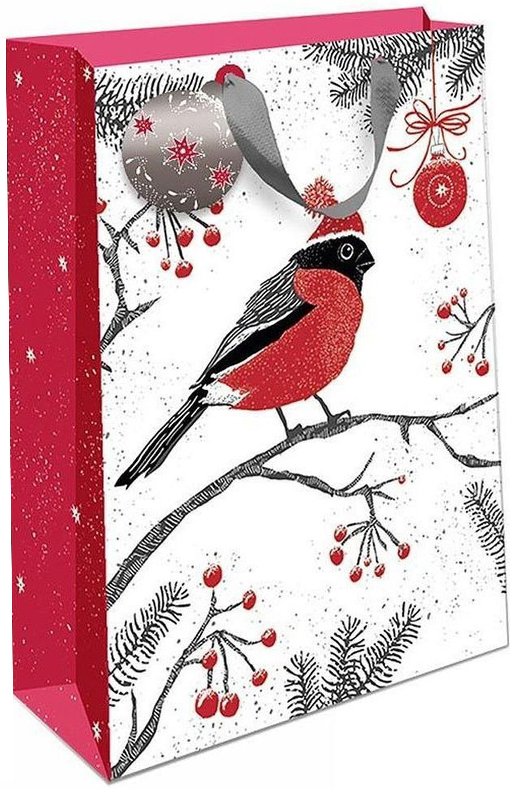 Изображение товара Подарочный пакет Арт и Дизайн С Новым годом красный 18х10х22,3 см