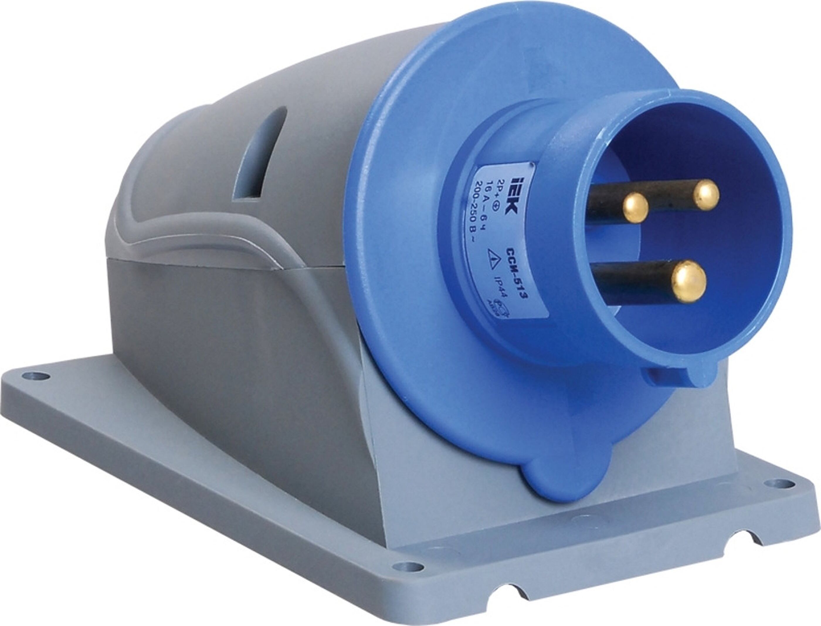 Изображение товара Вилка сетевая IEK С/З 200 В 16 А синяя для промышленного и бытового использования