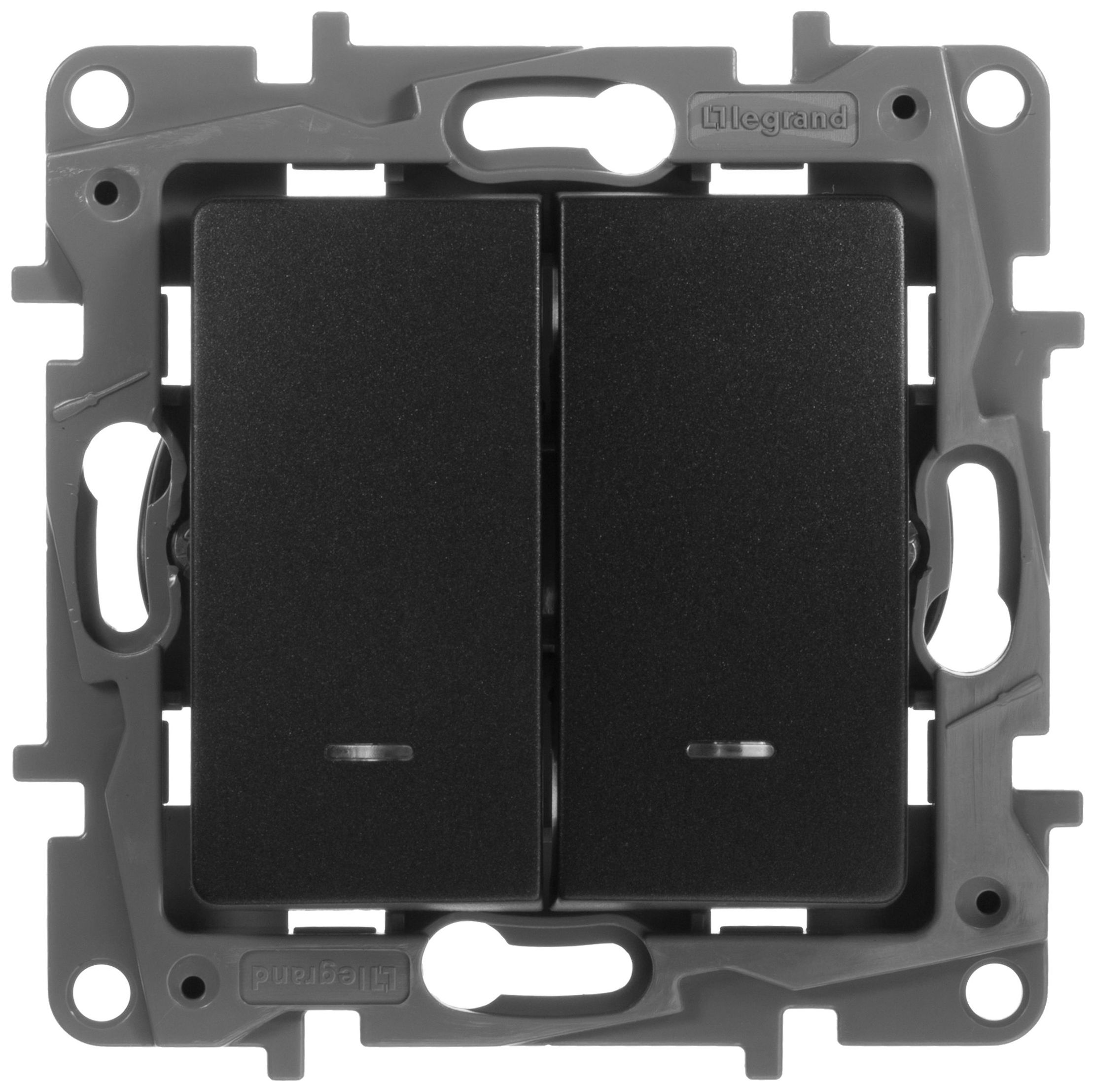 Изображение товара Выключатель 2-клавишный Legrand Etika антрацит с IP 20