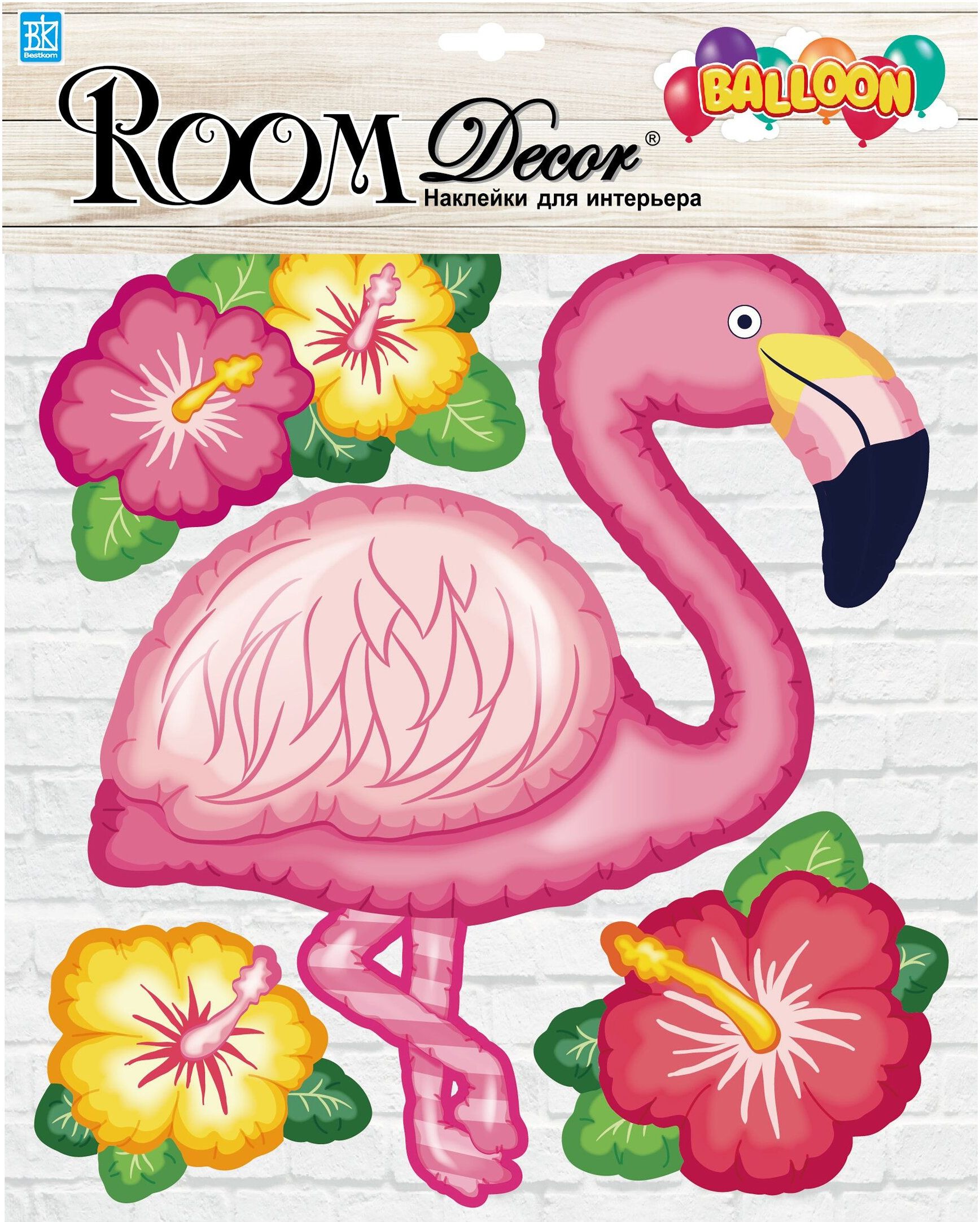 Изображение товара Наклейки декоративные Room Decor Bestkom Фламинго 3D 30,5x31,5 мм 4 шт