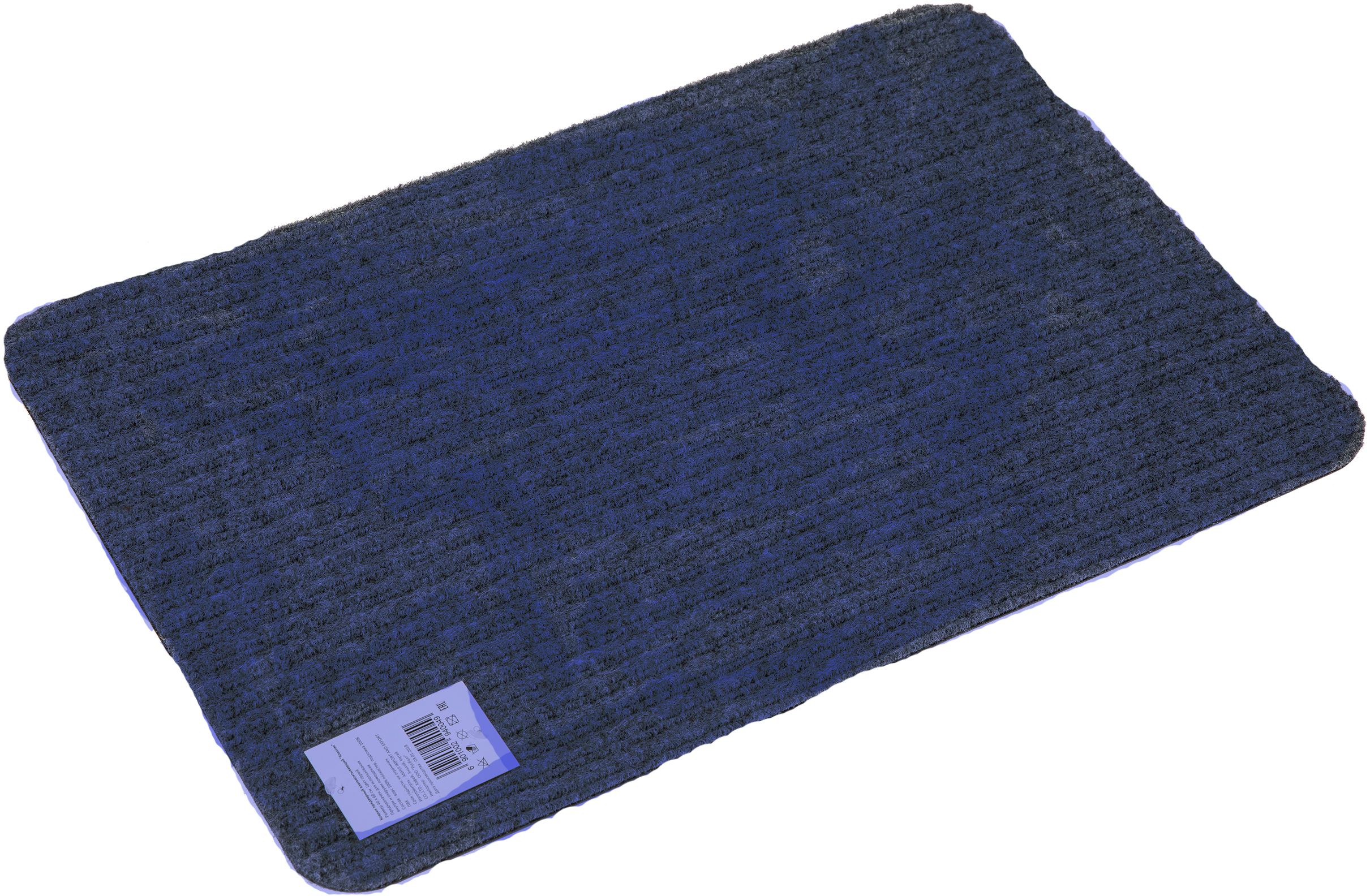 Изображение товара Коврик придверный влаговпитывающий синий 60х90 см