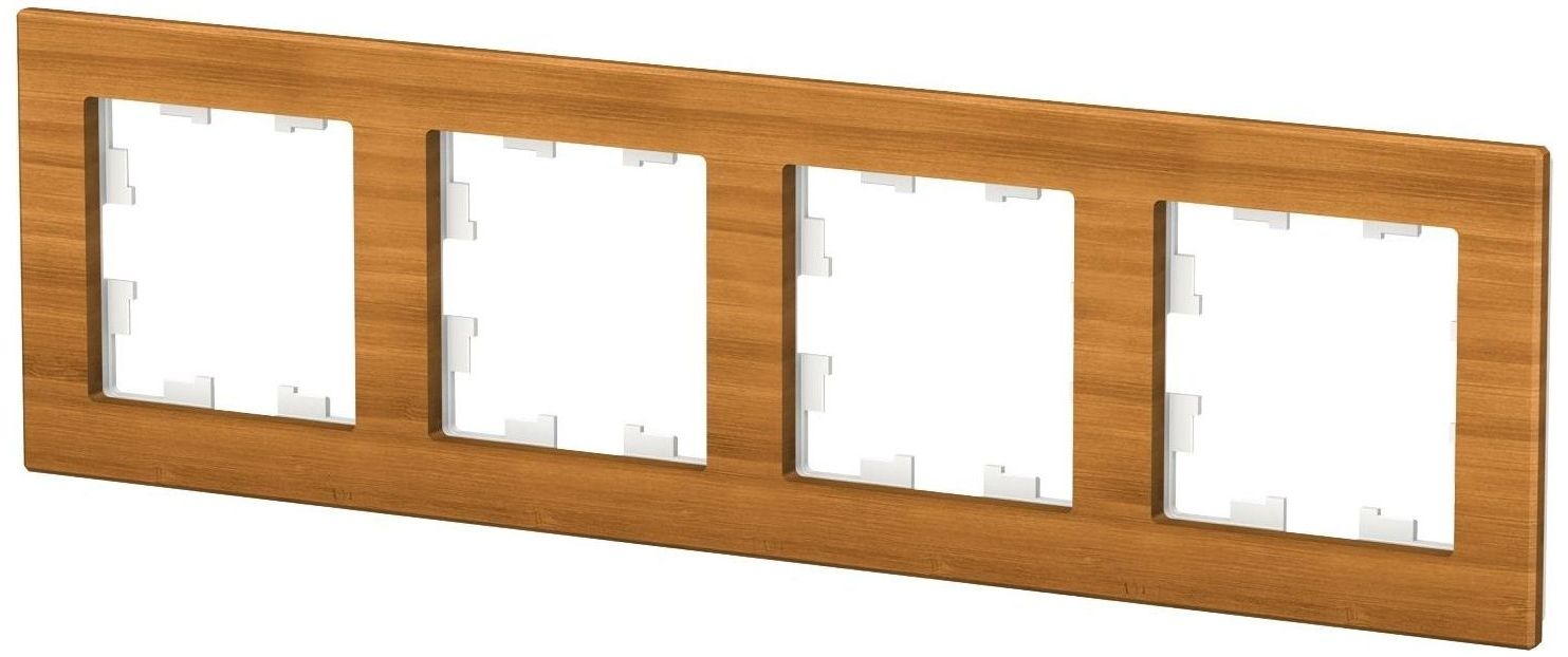 Изображение товара Рамка 4 поста Schneider Electric Atlas Design бамбук для электропроводки