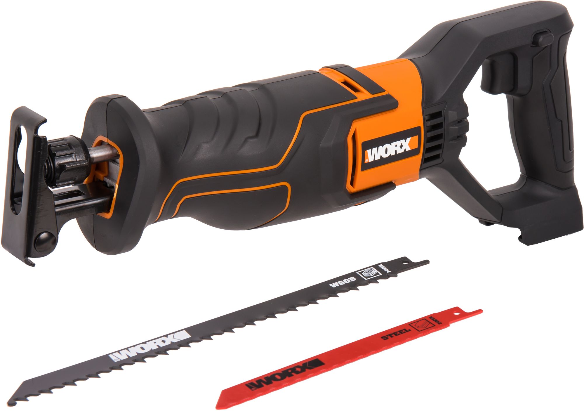 Изображение товара Аккумуляторная сабельная пила Worx WX500.9 с переменной скоростью и системой быстрого замены лезвий