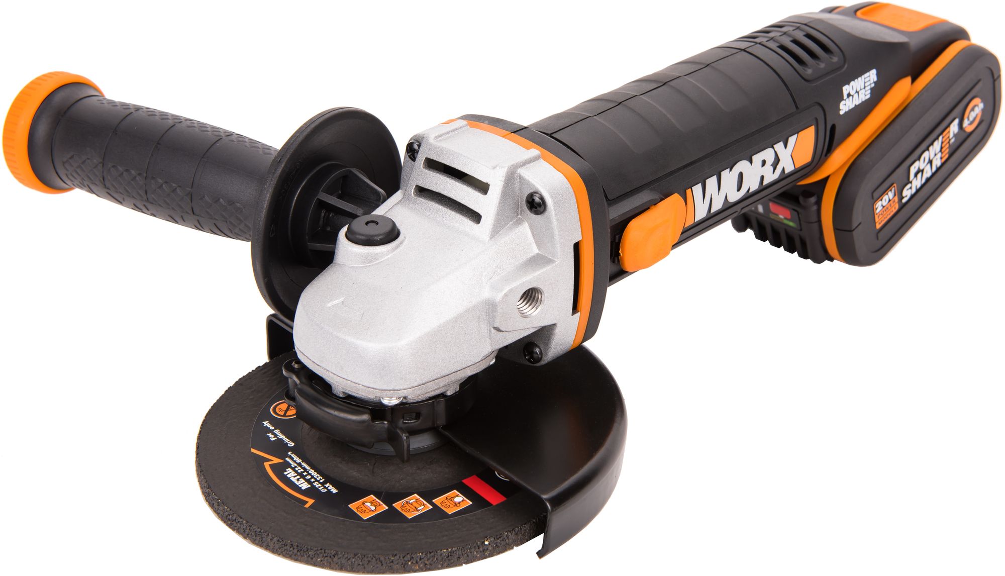 Изображение товара Аккумуляторная угловая шлифмашина Worx WX803 125 мм, Li-Ion, 20 В