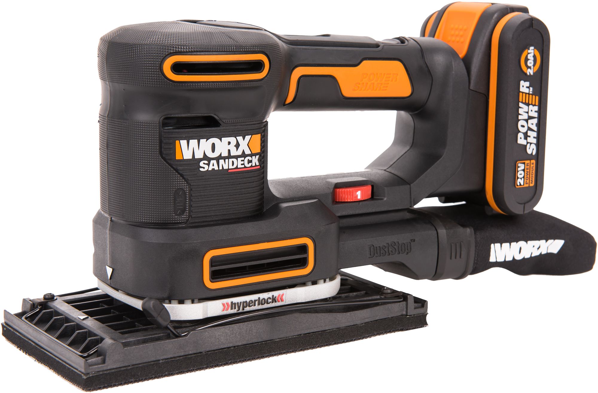 Изображение товара Шлифмашина вибрационная Worx WX820 с АКБ и ЗУ - 125 мм