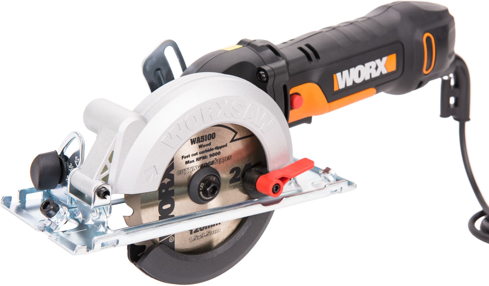 Изображение товара Циркулярная пила WORX WX439 500 Вт с регулировкой угла скоса и кейсом