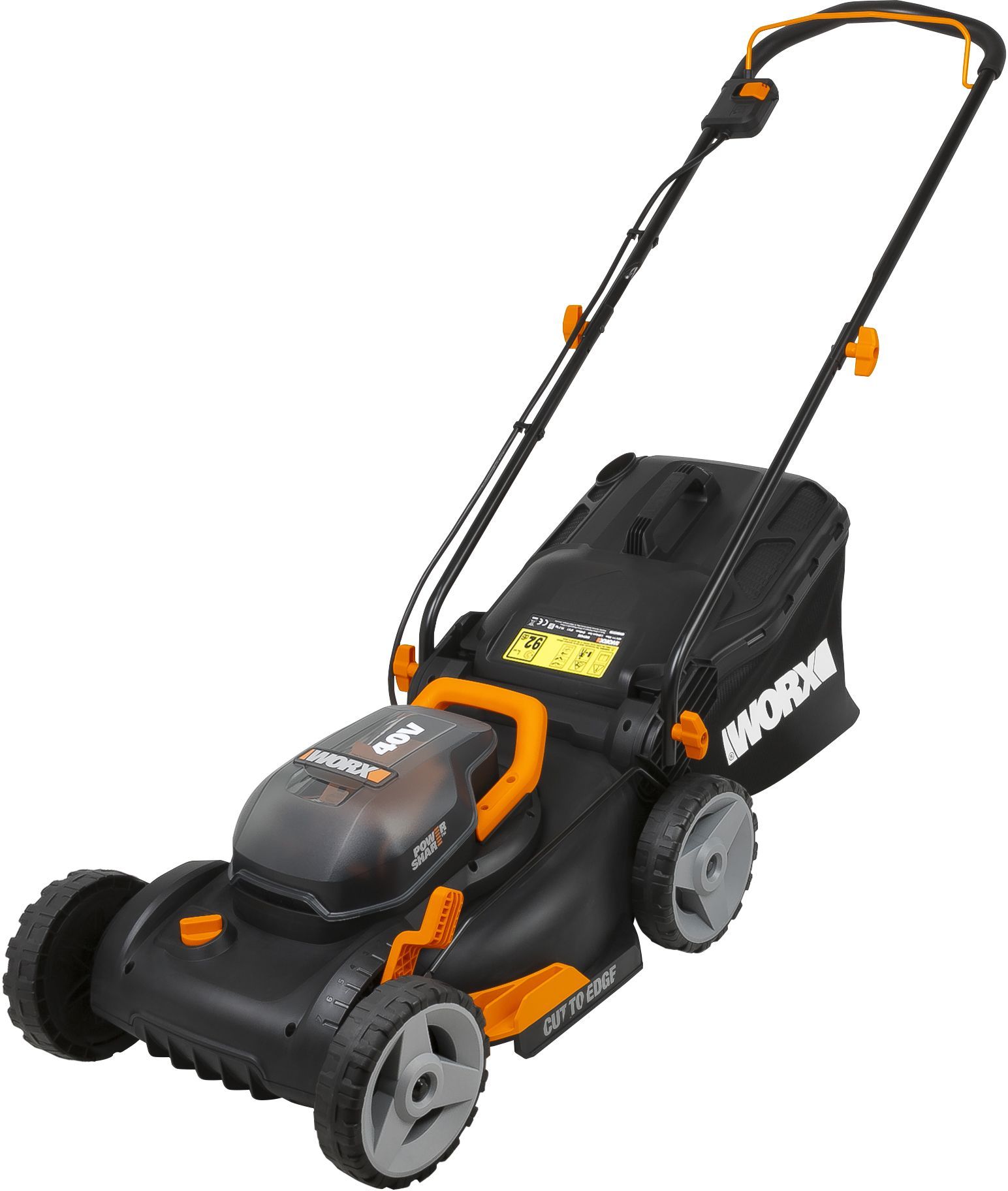 Изображение товара Аккумуляторная газонокосилка WORX WG743E 40 см 20 В 2 аккумулятора в комплекте