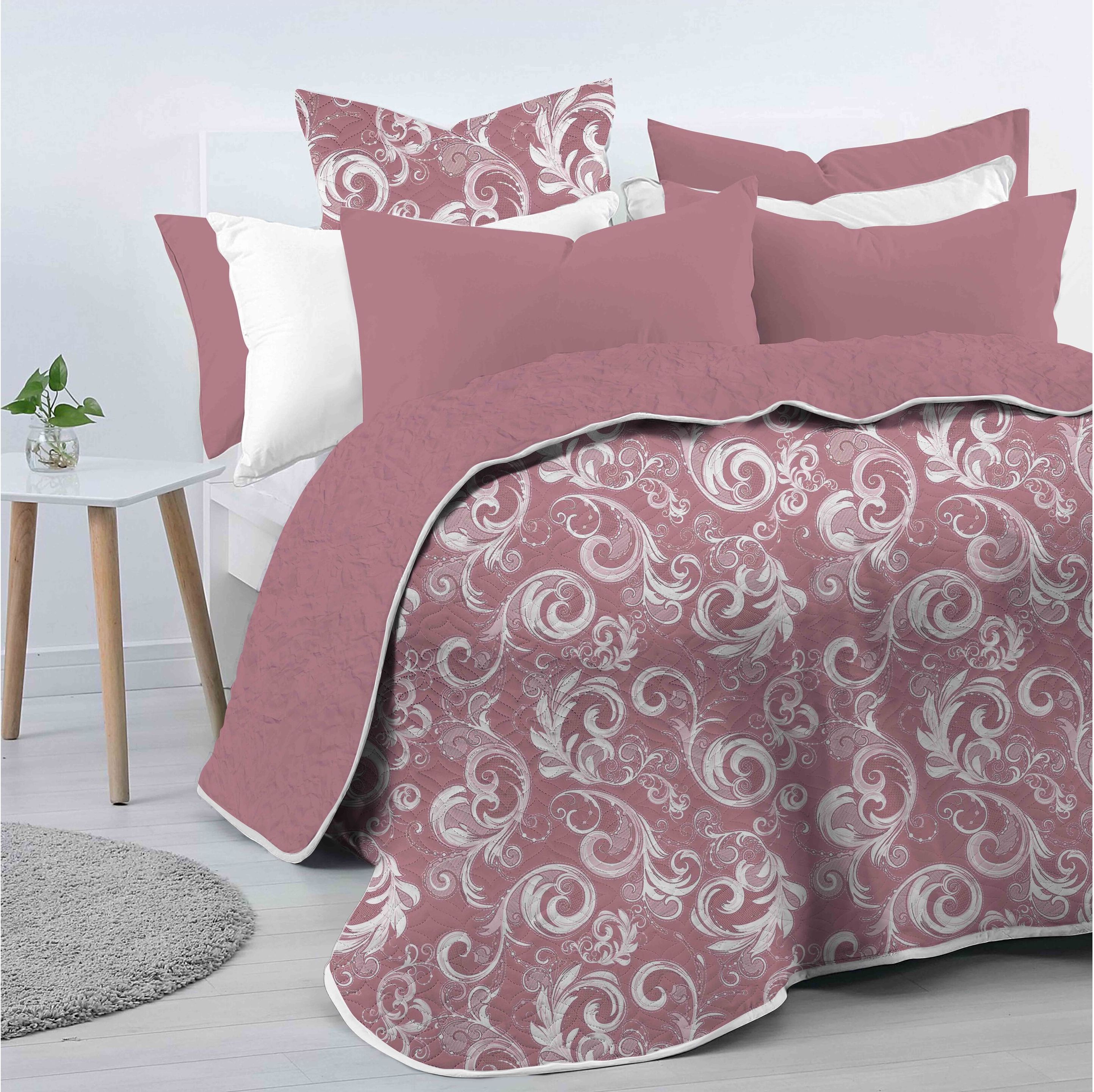 Изображение товара Покрывало MELISSA Milena микрошелк пыльная роза 200х220 см