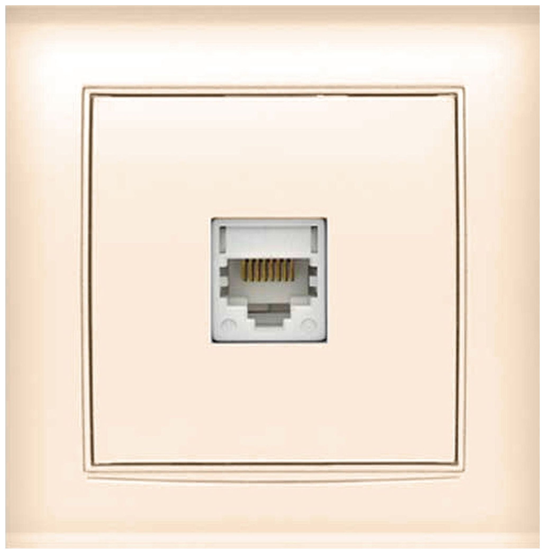 Изображение товара Розетка компьютерная 1 пост UNIVersal Бриллиант слоновая кость