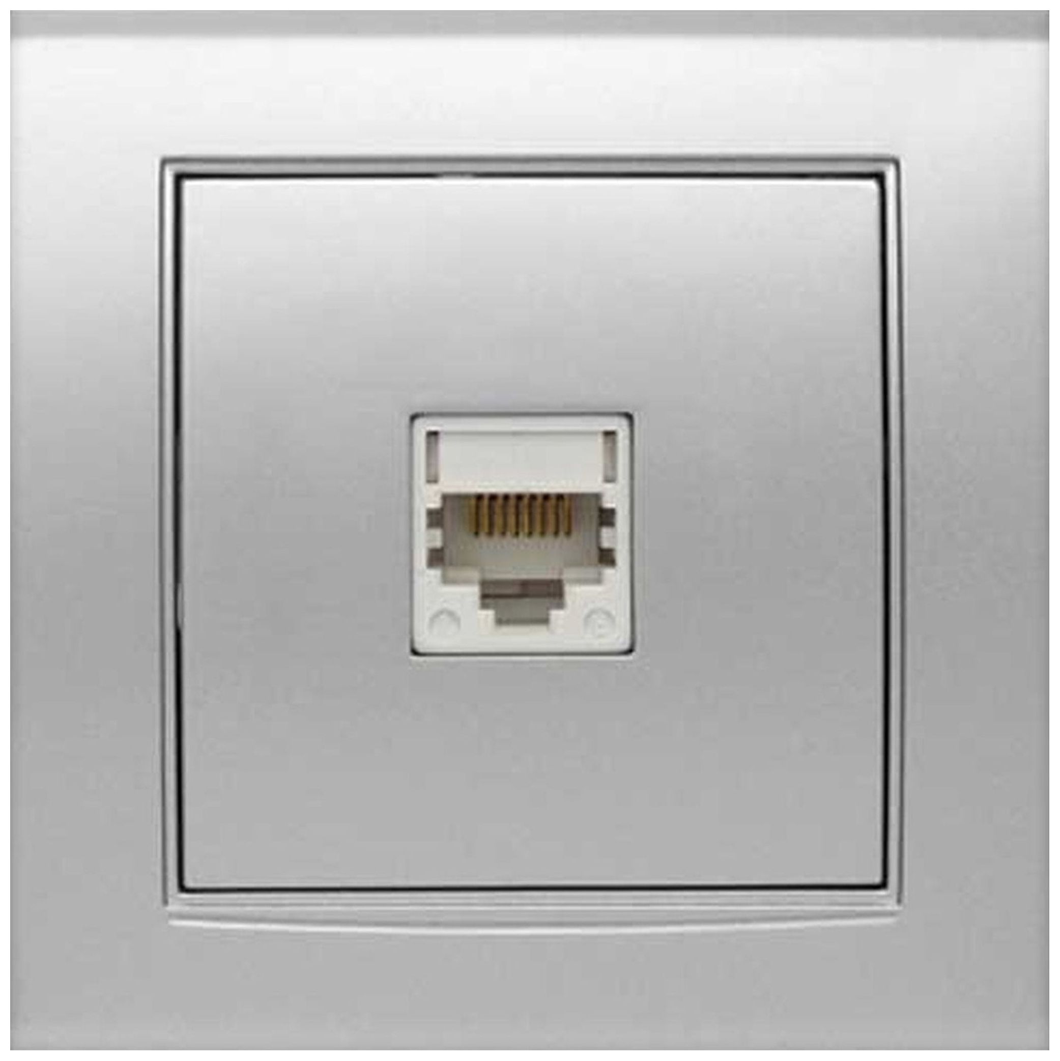 Изображение товара Розетка RJ-11 1 пост UNIVersal Бриллиант серебристый