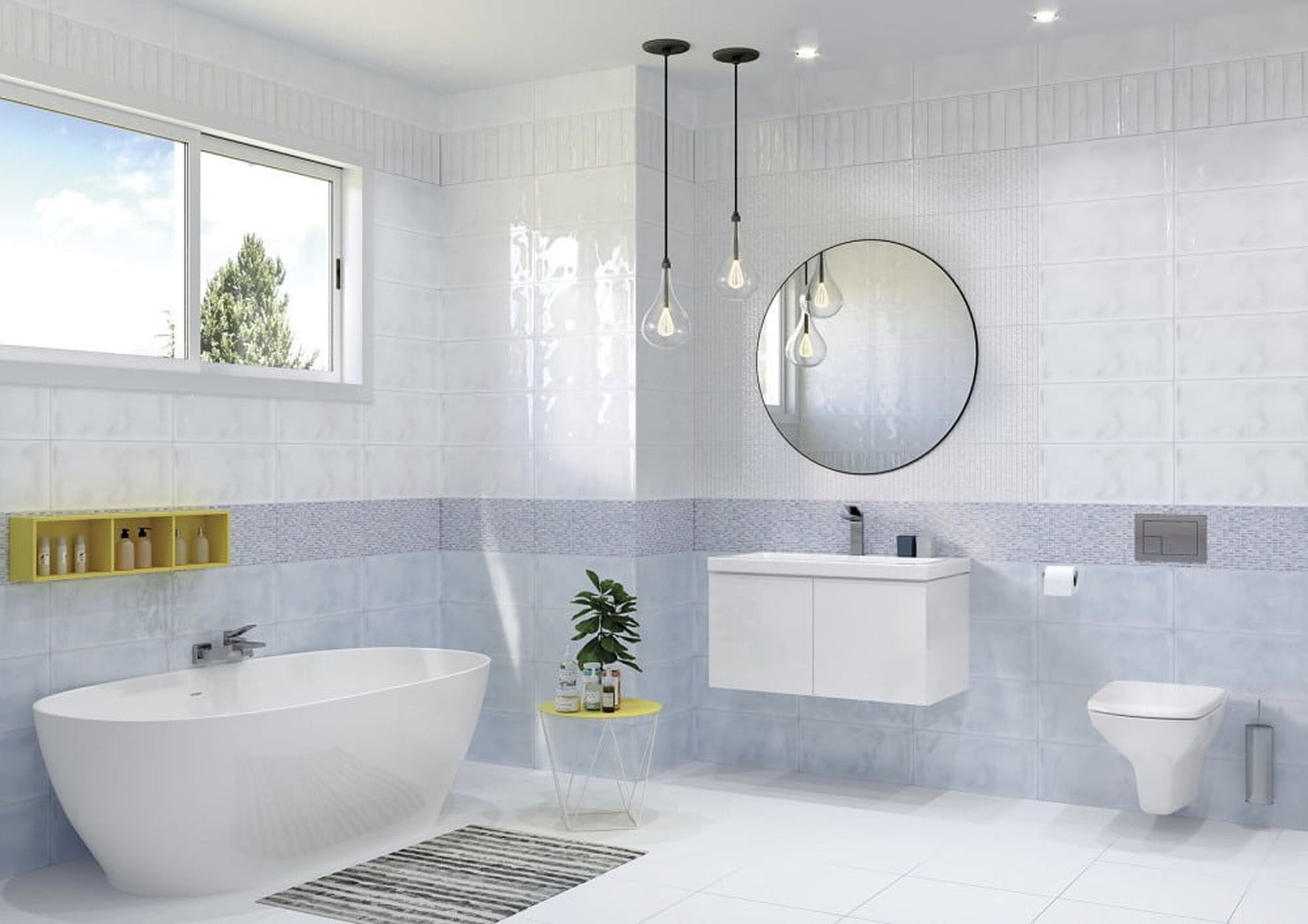 Изображение товара Плитка Cersanit Pudra голубой 20X44 см 1,05 м² 