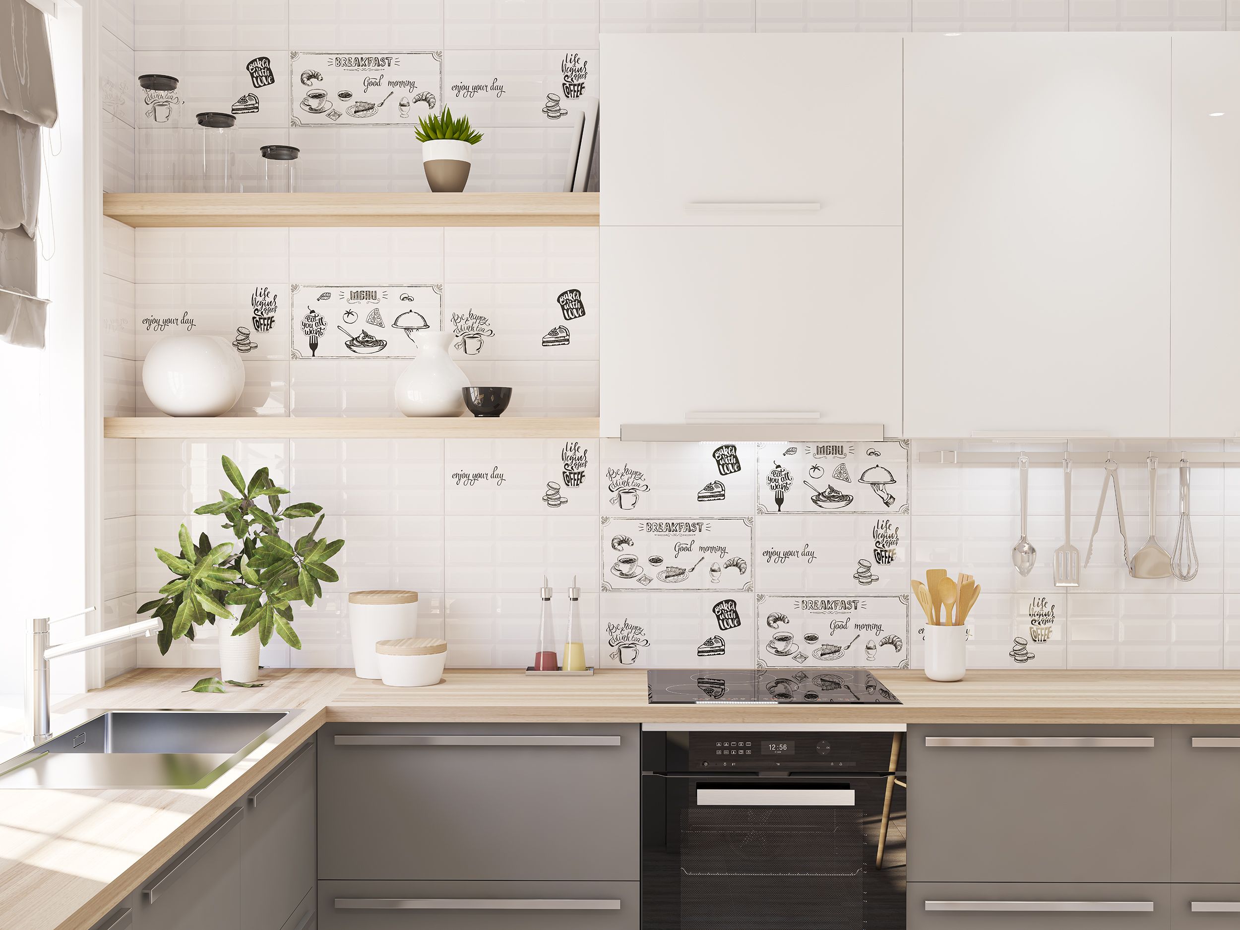 Керамическая плитка для кухни Azori Декор Azori Vogue Breakf 20,1X40,5 см 1 шт.