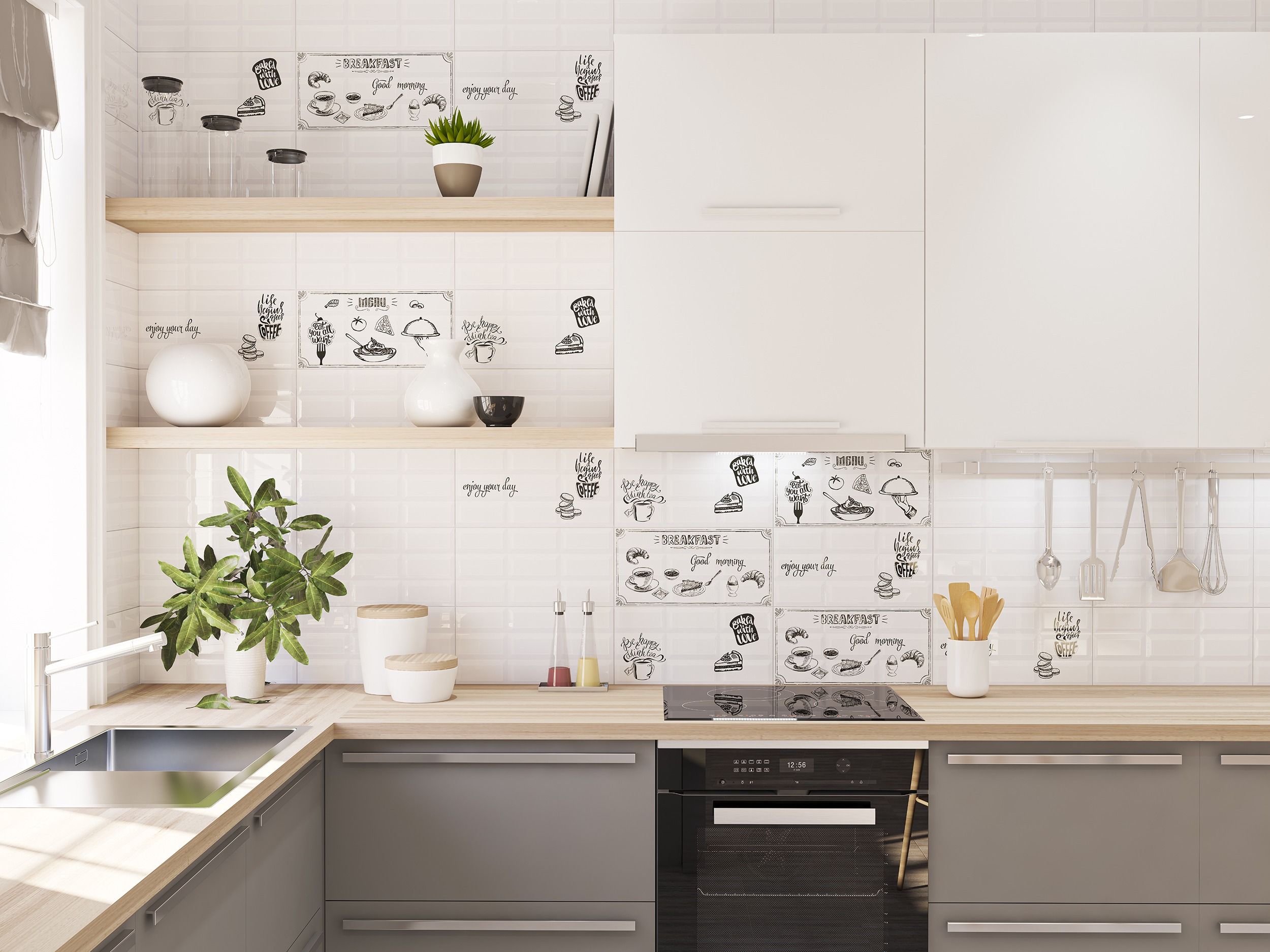 Керамическая плитка для кухни Azori Декор Azori Vogue Breakf3 20,1X40,5 см 1 шт.
