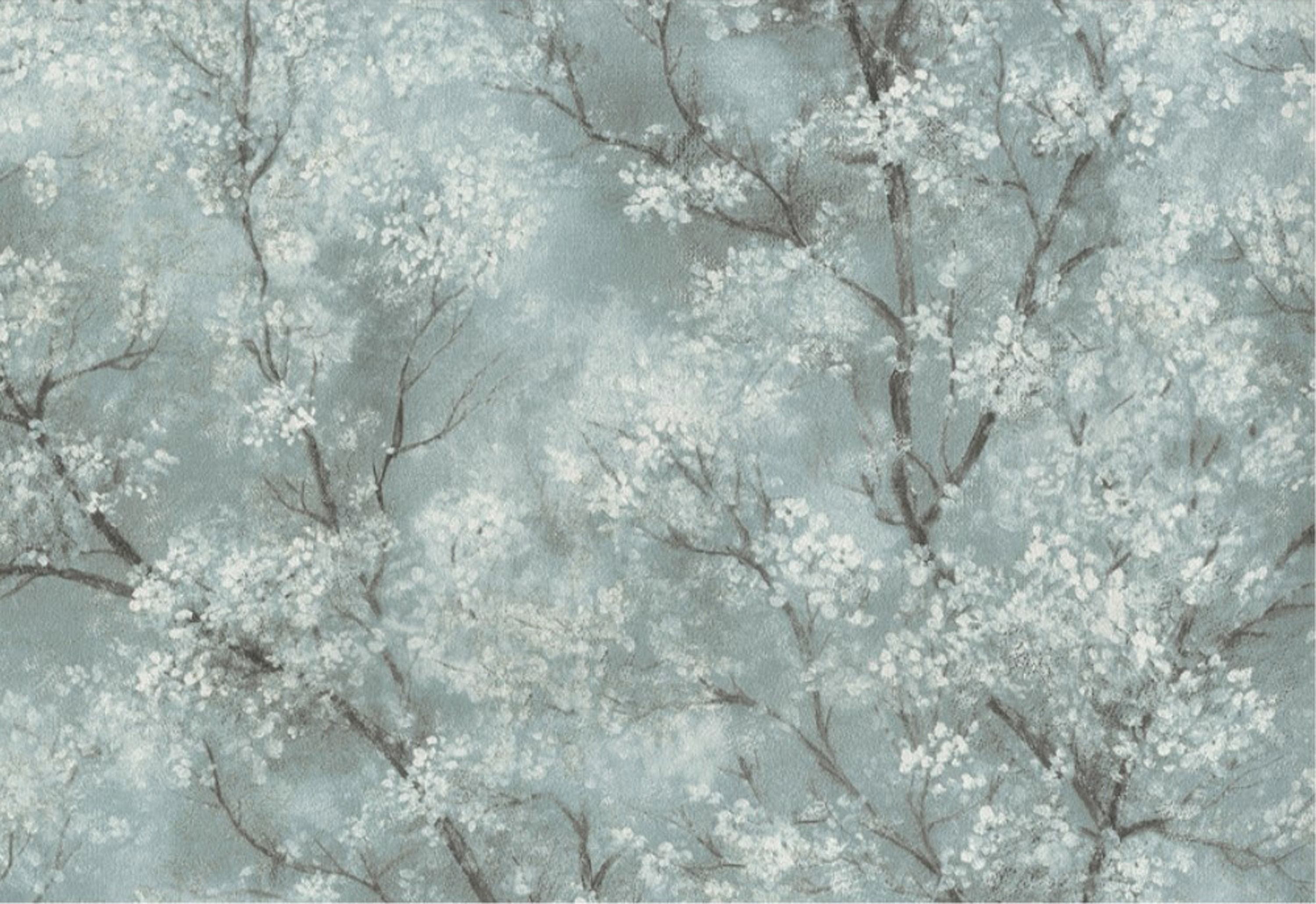 Изображение товара Виниловые обои SAKURA 375423 зеленые 1,06х10,05 м для современного интерьера