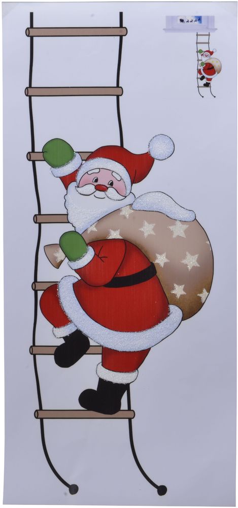 Изображение товара Наклейка на стекло Санта в ассортименте 49x23 см