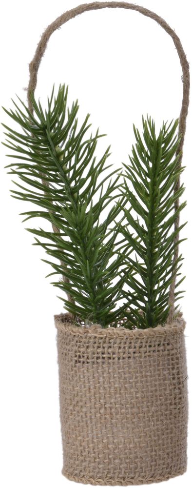 Изображение товара Искусственная ель новогодняя в горшке зеленая 15 см в ассортименте