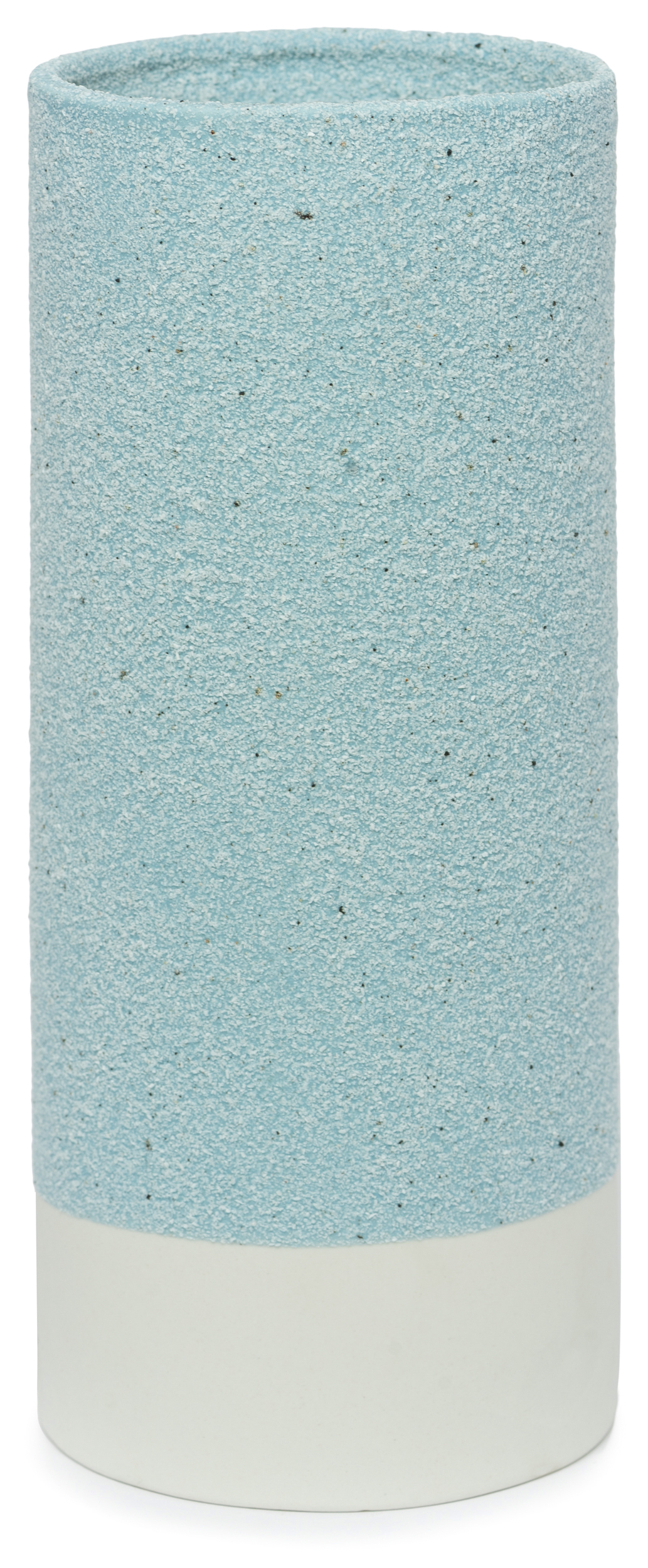 Изображение товара Керамическая синяя ваза 10х25 см цилиндрическая для интерьера