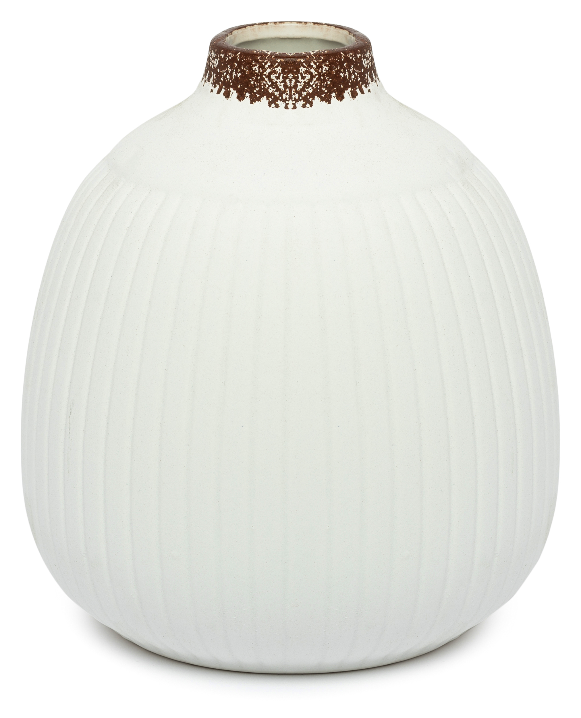 Изображение товара Керамическая ваза белая 15,2х17,5 см для интерьера