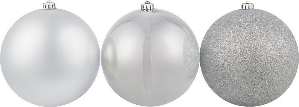 Изображение товара Новогодний шар серебро 20 см - праздничное украшение для ёлки и интерьера