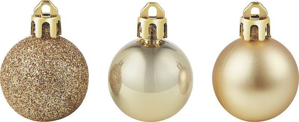 Изображение товара Набор новогодних шаров золотой 3 см 27 шт для елки и декора