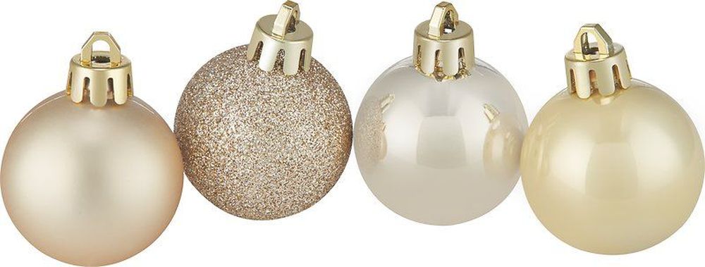 Изображение товара Набор новогодних шаров шампань 4 см 20 шт
