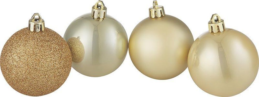 Изображение товара Набор новогодних шаров золото 6 см 24 шт