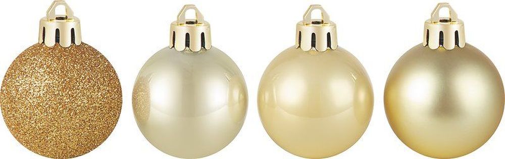 Изображение товара Набор новогодних шаров золотого цвета 4 см 20 шт