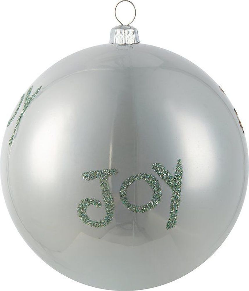 Изображение товара Новогодний шар Joy серебряный 10 см для елки и интерьера