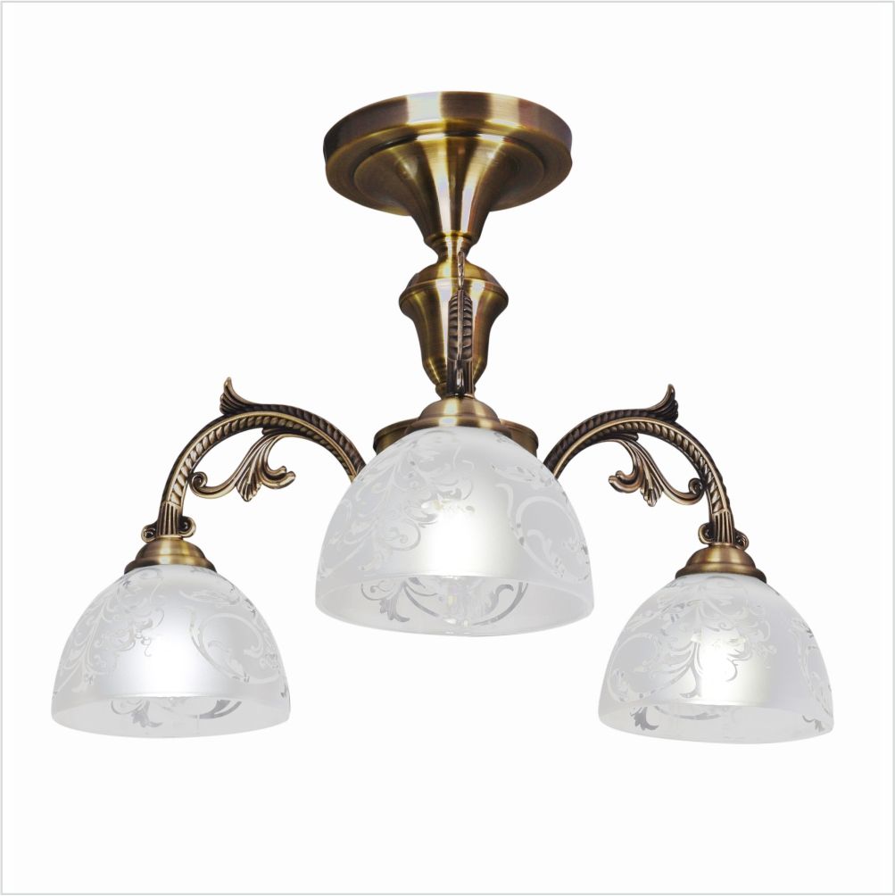 Изображение товара Потолочная люстра LEEK LE 062300-002 бронзовая с белыми плафонами 3 лампы