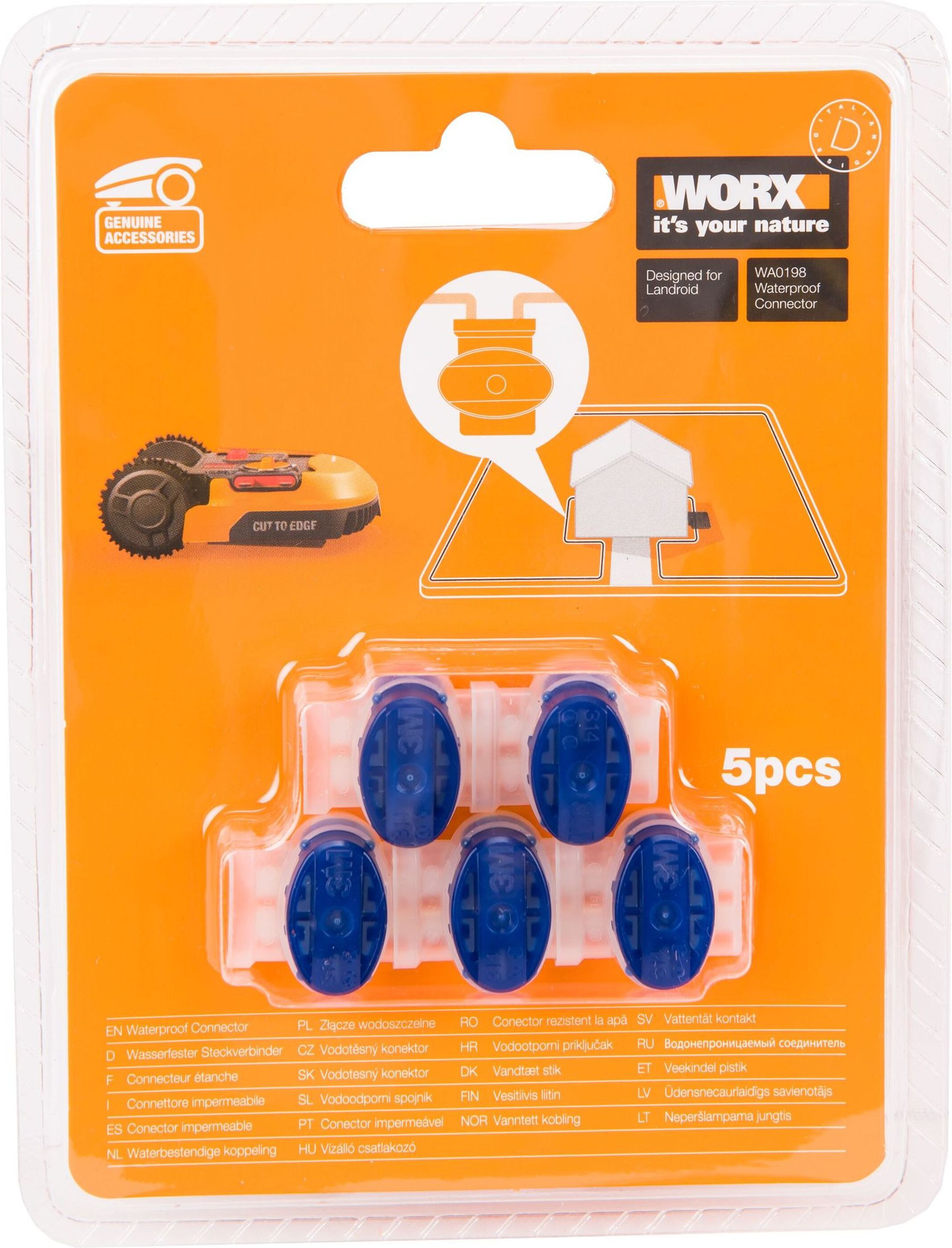 Изображение товара Коннекторы для ограничительных проводов WORX WA0198 5 шт