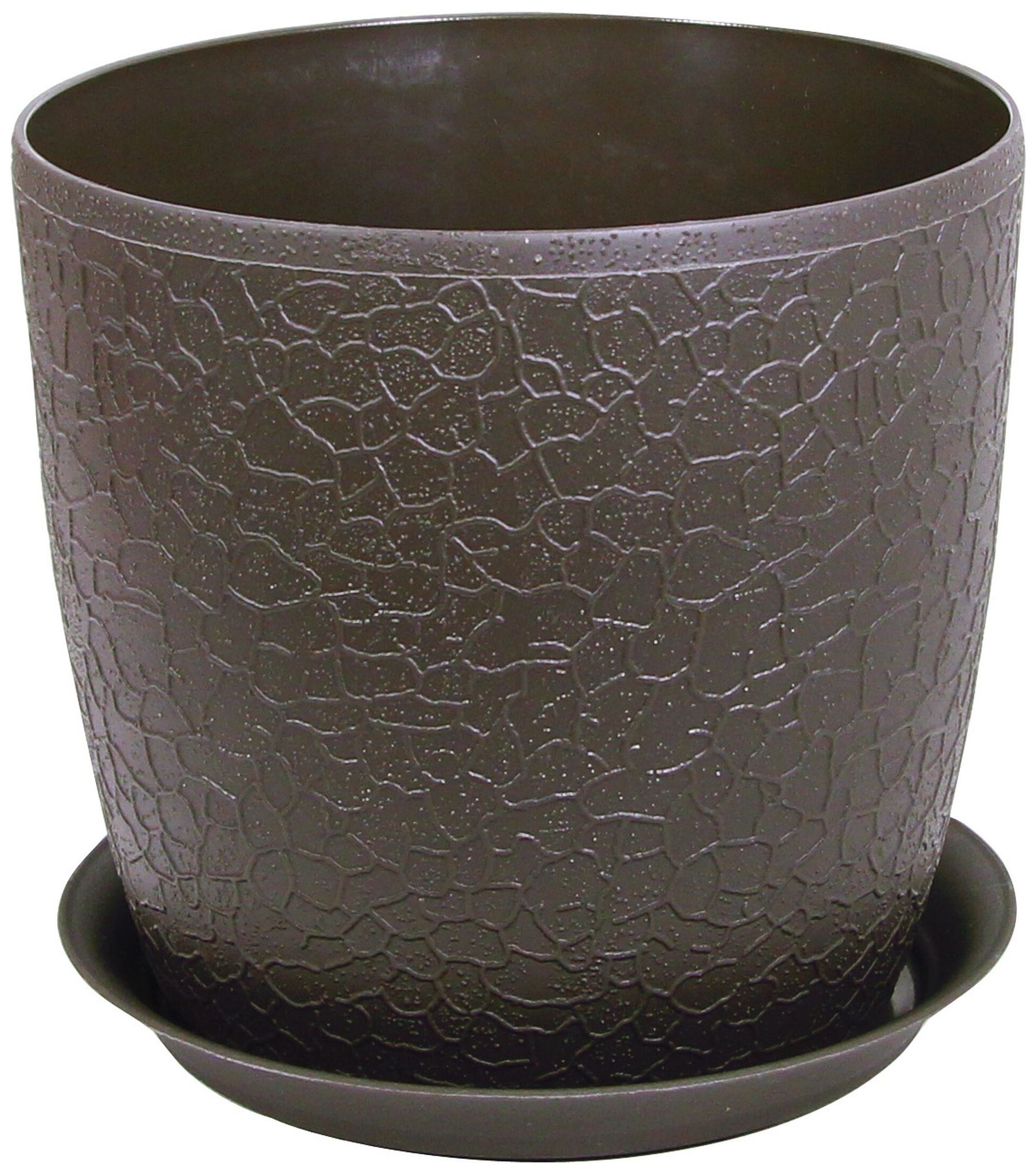 Изображение товара Кашпо IDEA Верона d14 см полипропиленовое графит с подставкой