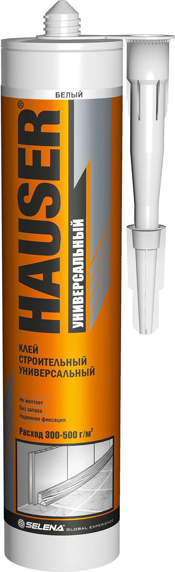 Изображение товара Жидкие гвозди HAUSER 310 г белые для внутренних работ монтаж крепеж