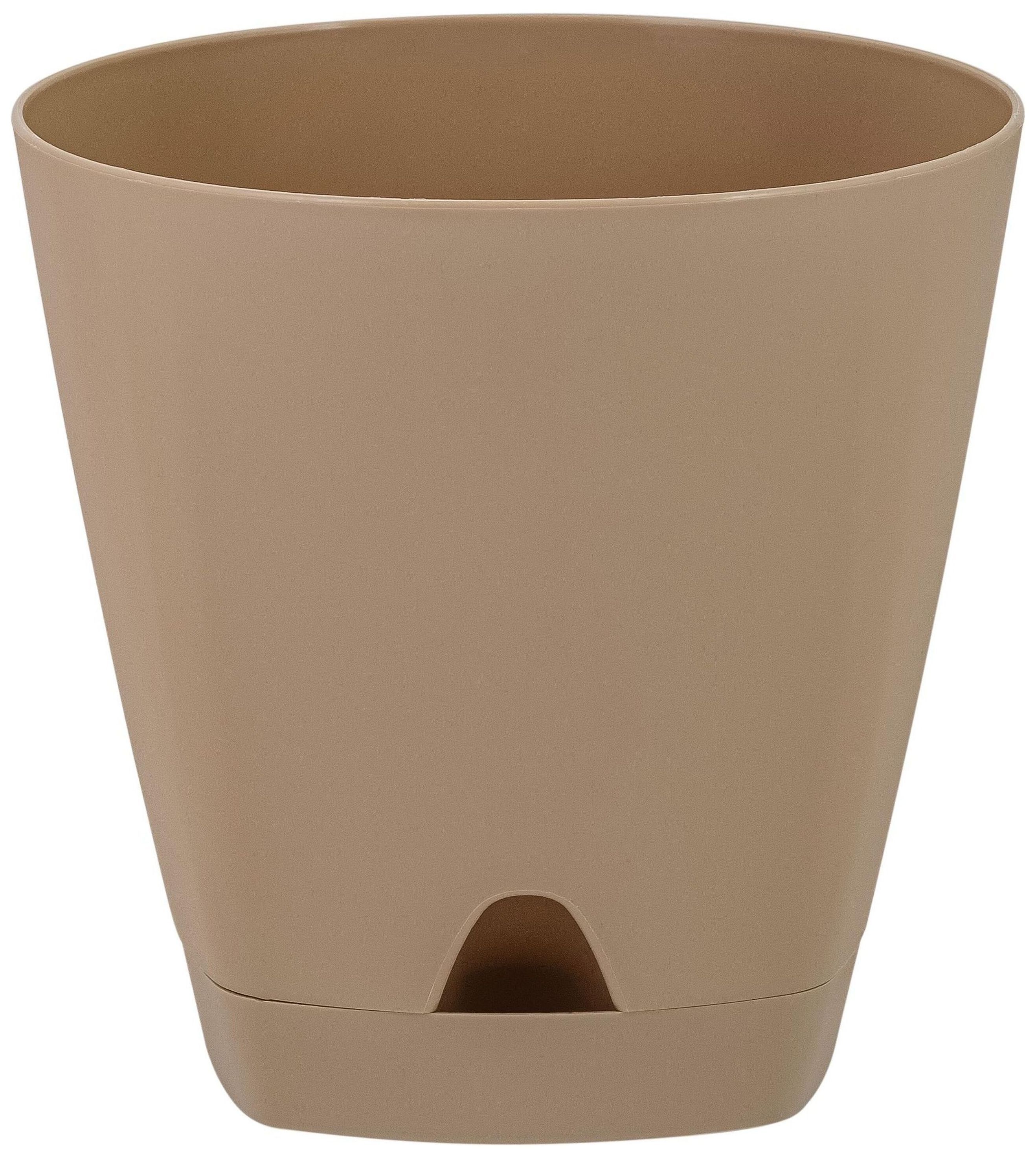 Изображение товара Горшок InGreen Amsterdam d17 см 2,5 л полипропиленовый коричневый с поддоном