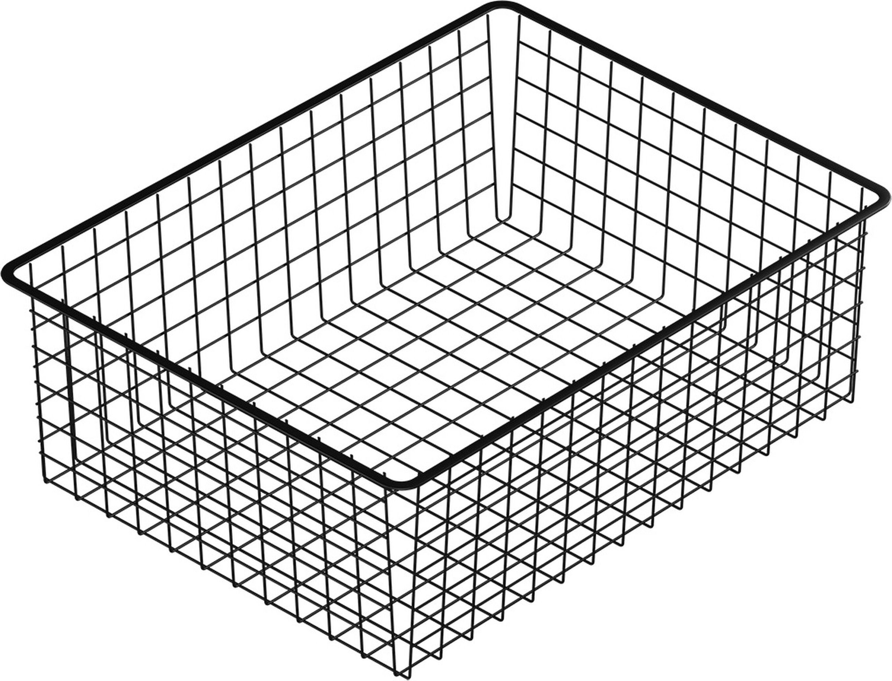 Изображение товара Корзина сетчатая Larvij 555x410x185 мм черная для стеллажей и гардеробных