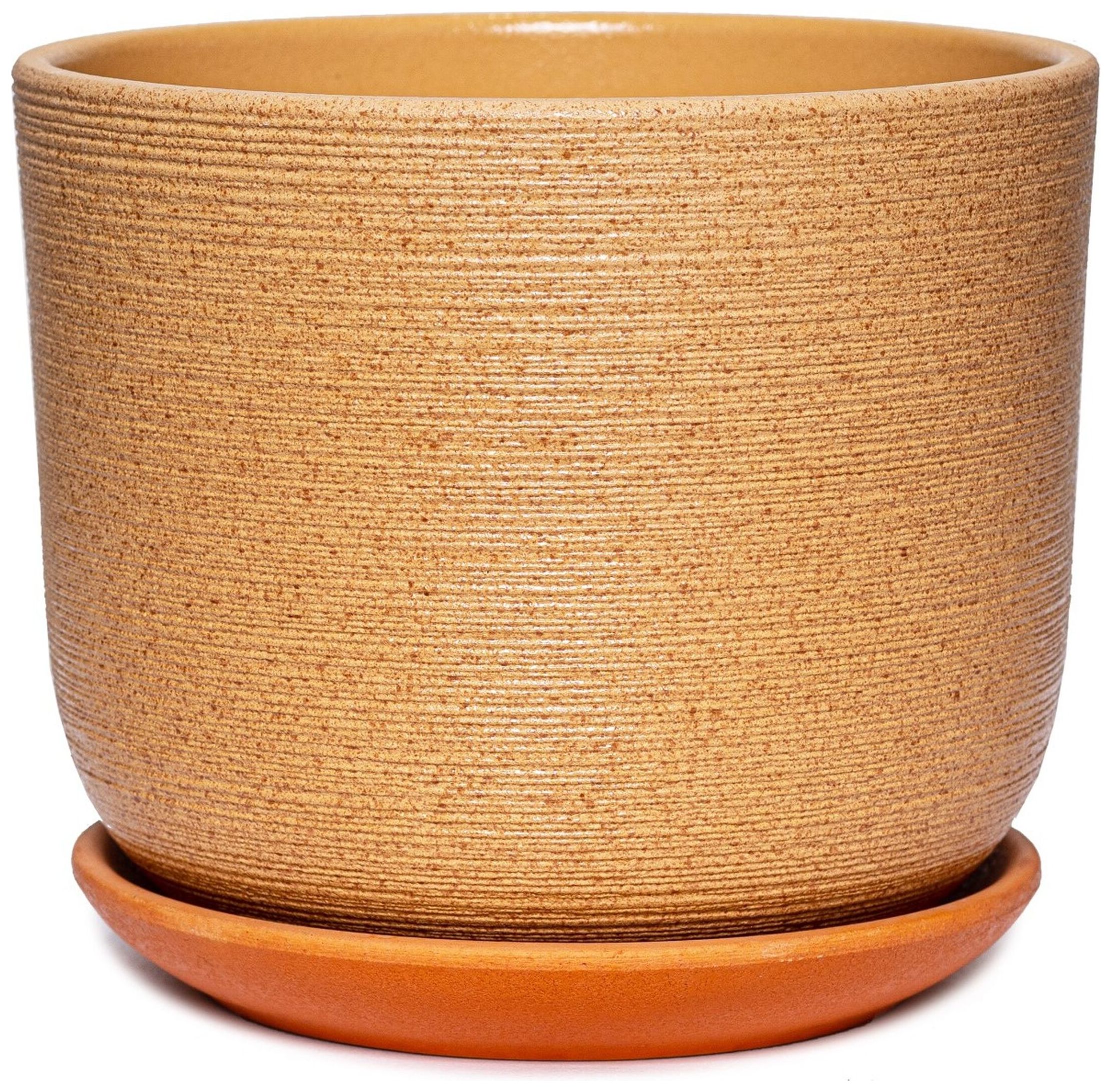 Изображение товара Горшок Крафт d19 см керамический бежевый с поддоном