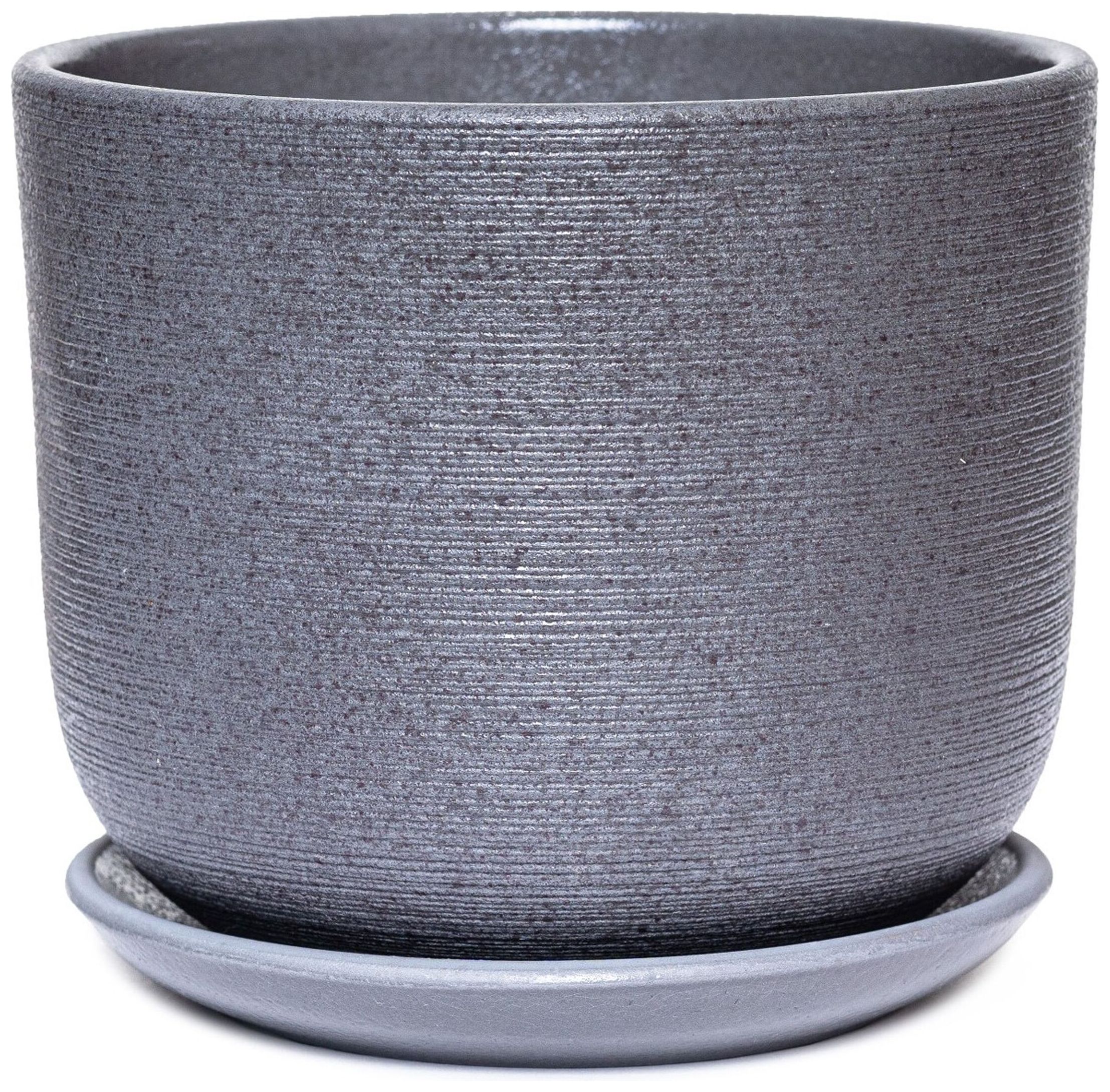 Изображение товара Горшок Крафт d19 см керамический серый с поддоном
