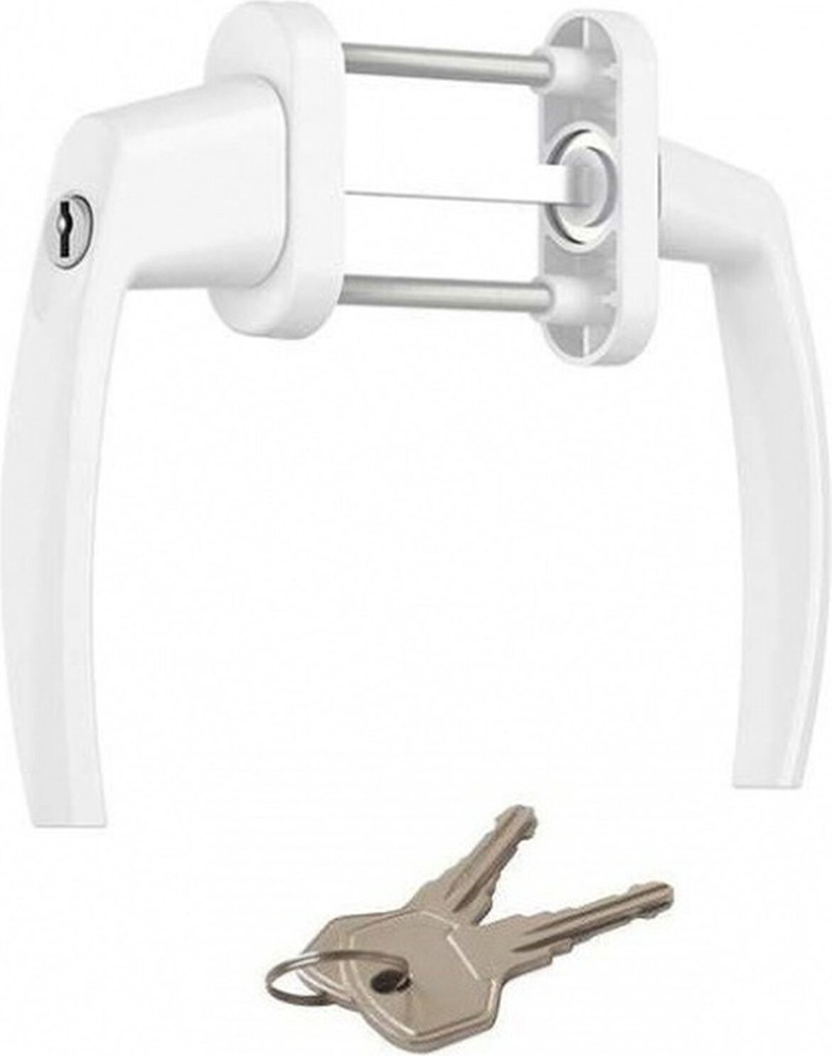 Изображение товара Ручка двухсторонняя с розеткой и ключом для окна сталь белая Tech-KREP