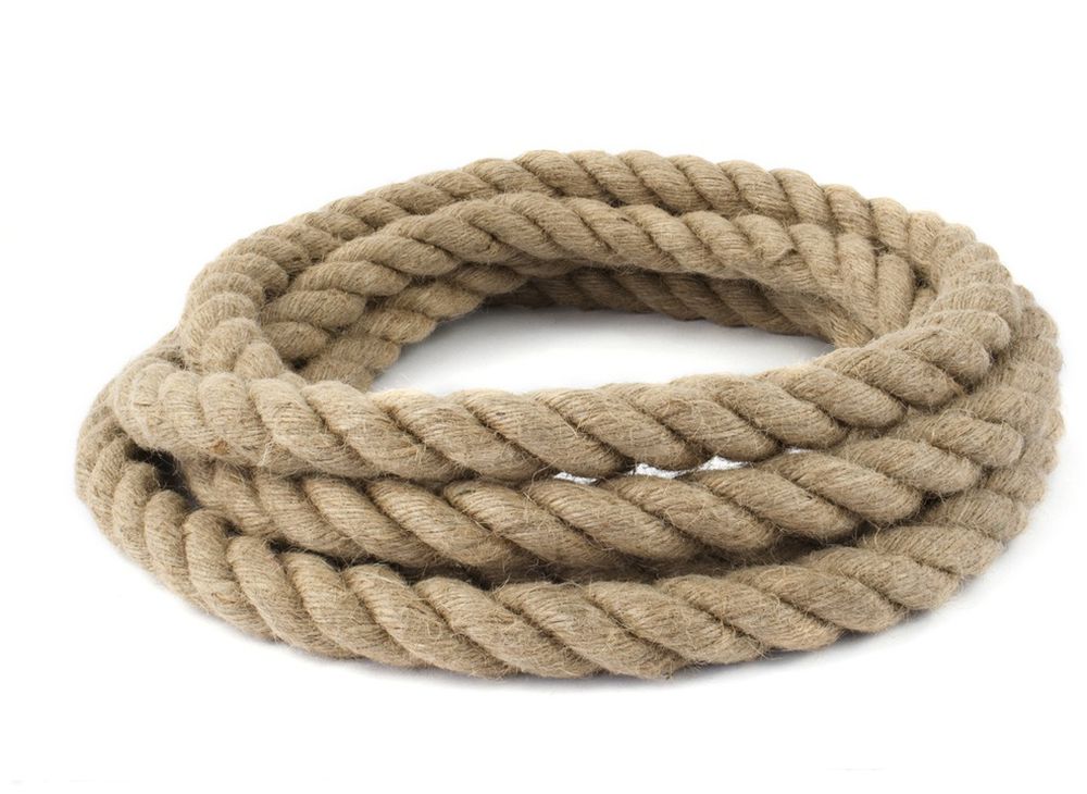 Изображение товара Джутовый канат Tech-KREP тросовой свивки 12 мм экологически чистый для строительства и декора