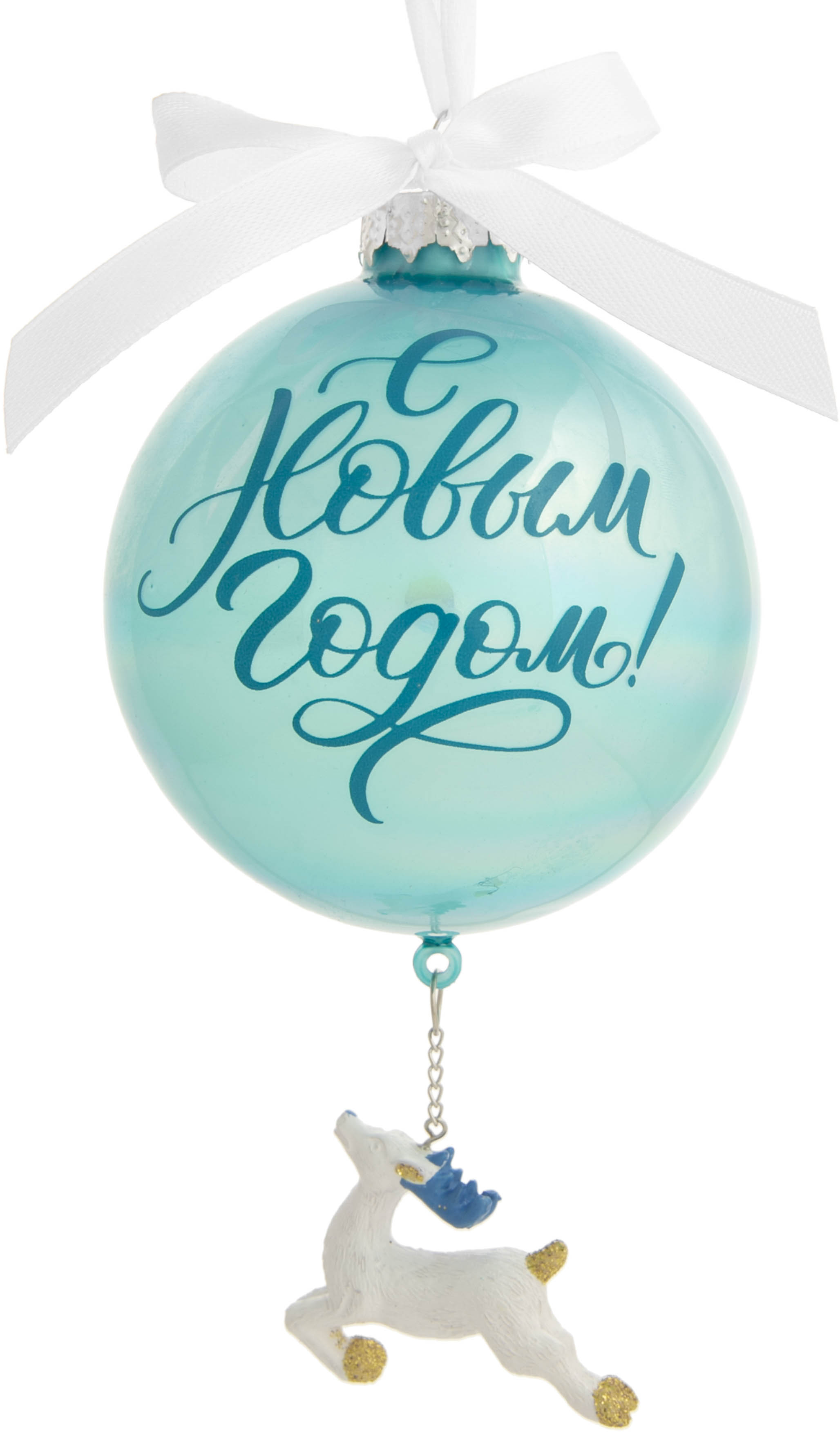 Изображение товара Ёлочная игрушка Шар с оленем 15х8 см от Феникс-Презент