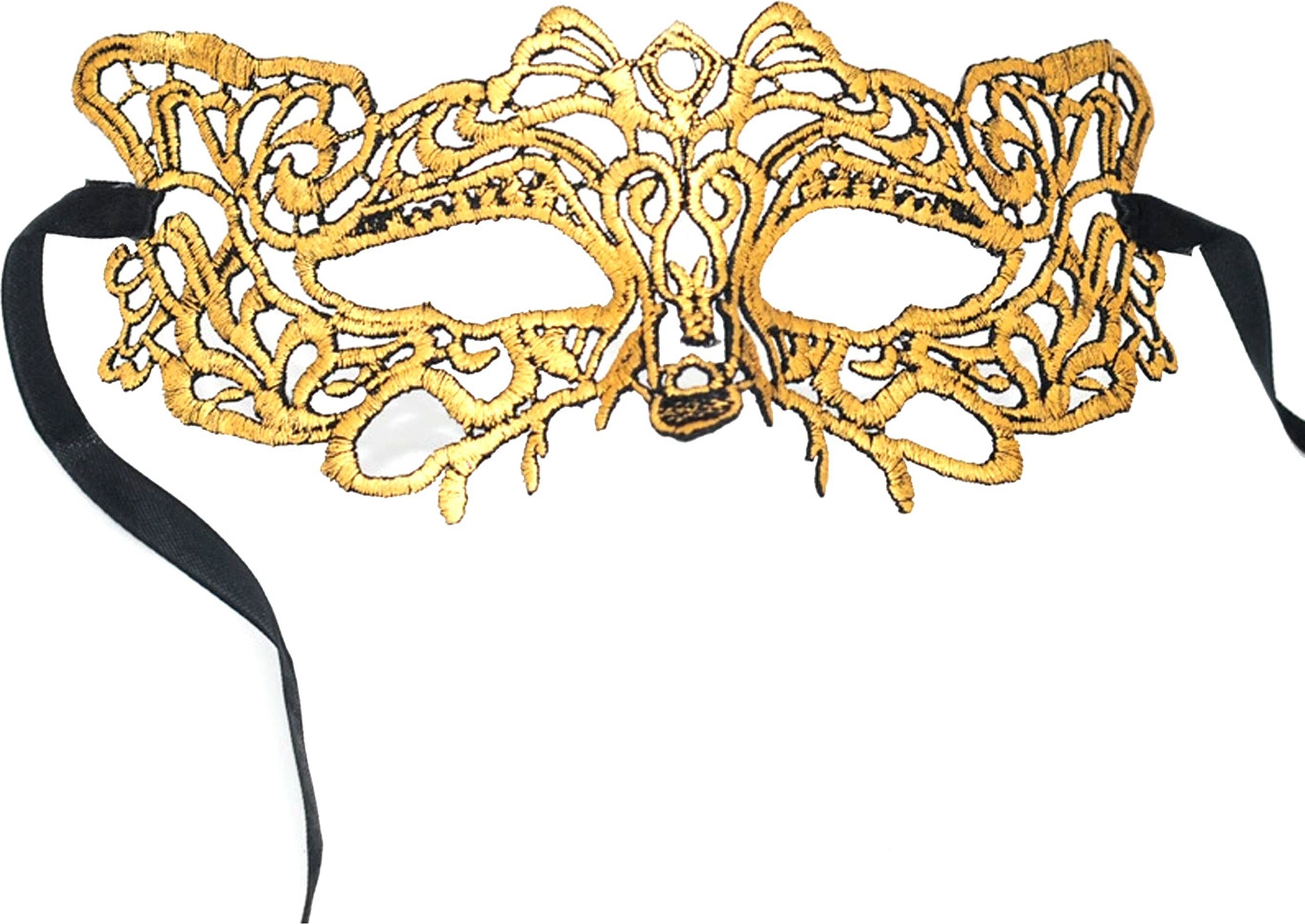 Изображение товара Маскарадная маска Ажур с лентой для крепления на голове для праздника и карнавала