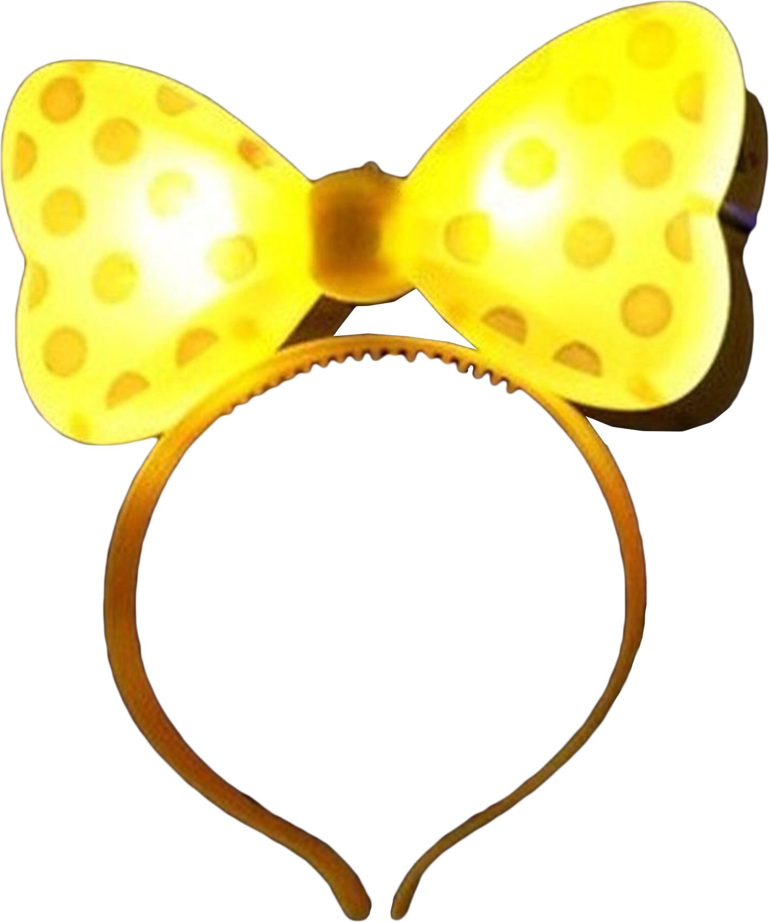 Изображение товара Маскарадный желтый ободок с подсветкой для праздников и карнавалов