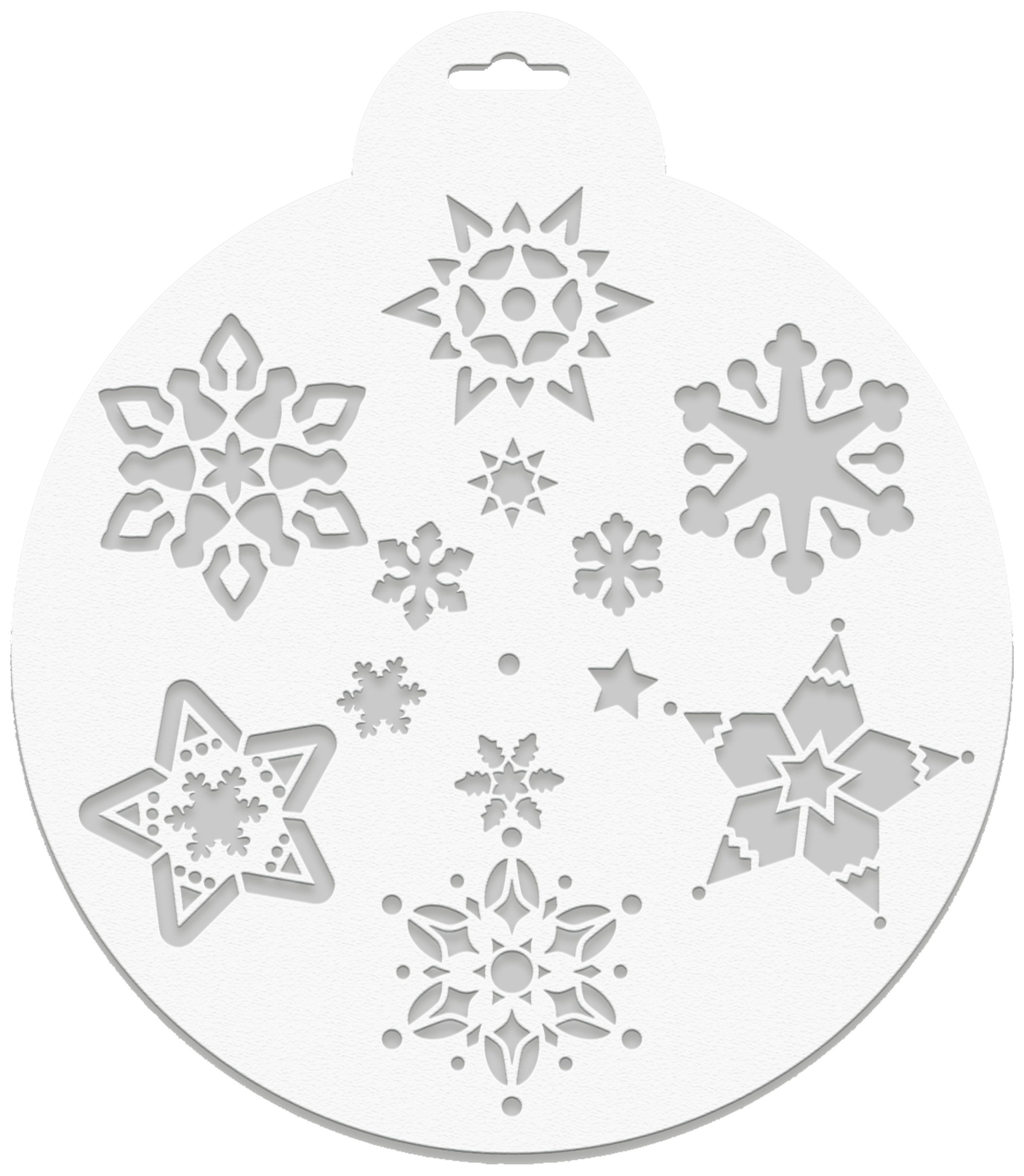 Изображение товара Трафарет снежинки и звезды прозрачный 0,1х25 см для декора и творчества