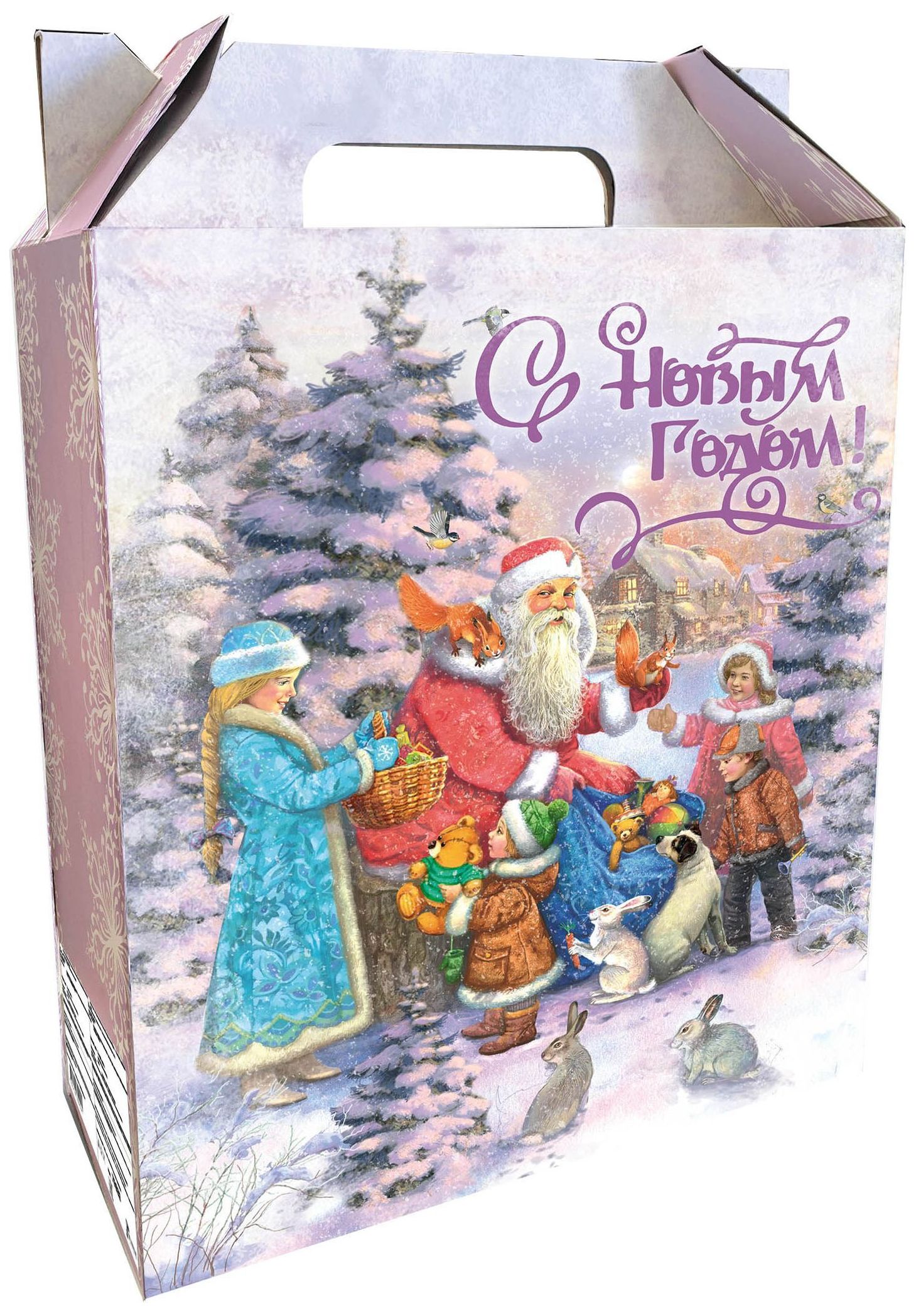 Изображение товара Подарочная коробка Дед Мороз 270х194 мм многоцветный яркая праздничная упаковка