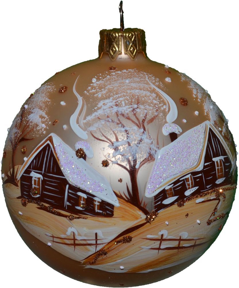 Изображение товара Новогодний стеклянный шар Пейзаж-1 8,5 см для елки праздничное украшение