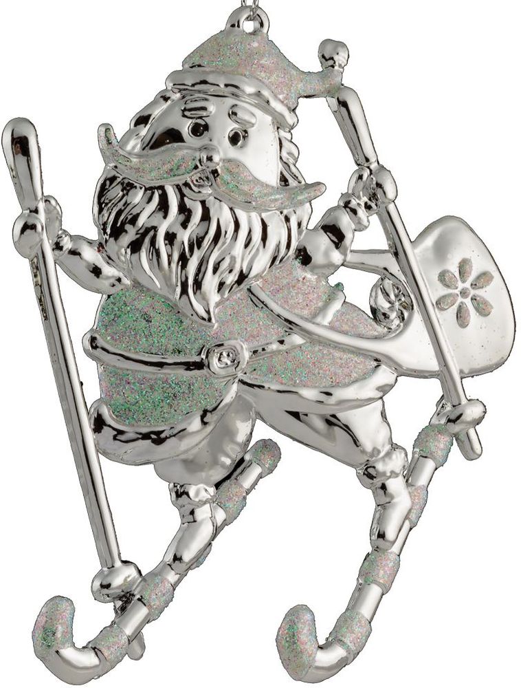 Изображение товара Ёлочная игрушка Санта на лыжах 12 см яркое новогоднее украшение