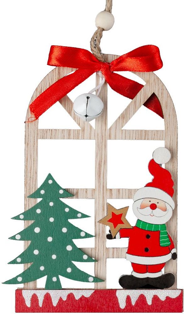 Изображение товара Ёлочная игрушка Новый год у окна 13 см