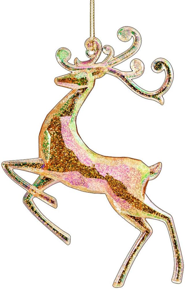 Изображение товара Украшение новогоднее олень янтарный перламутр 15 см ErichKrause Decor