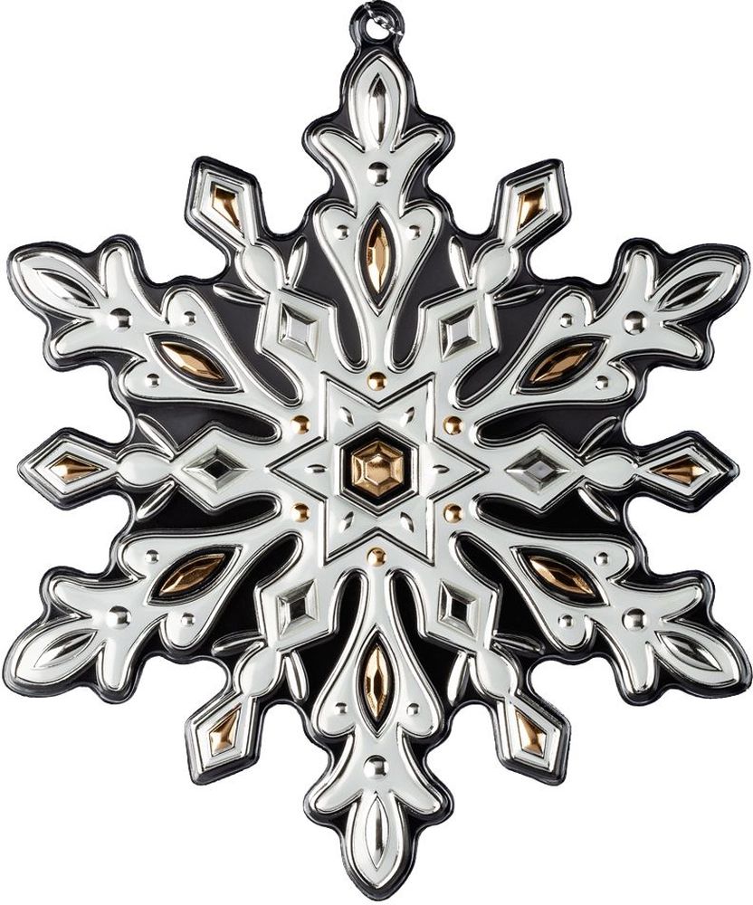 Изображение товара Ёлочная игрушка Снежинка морозное золото 15 см