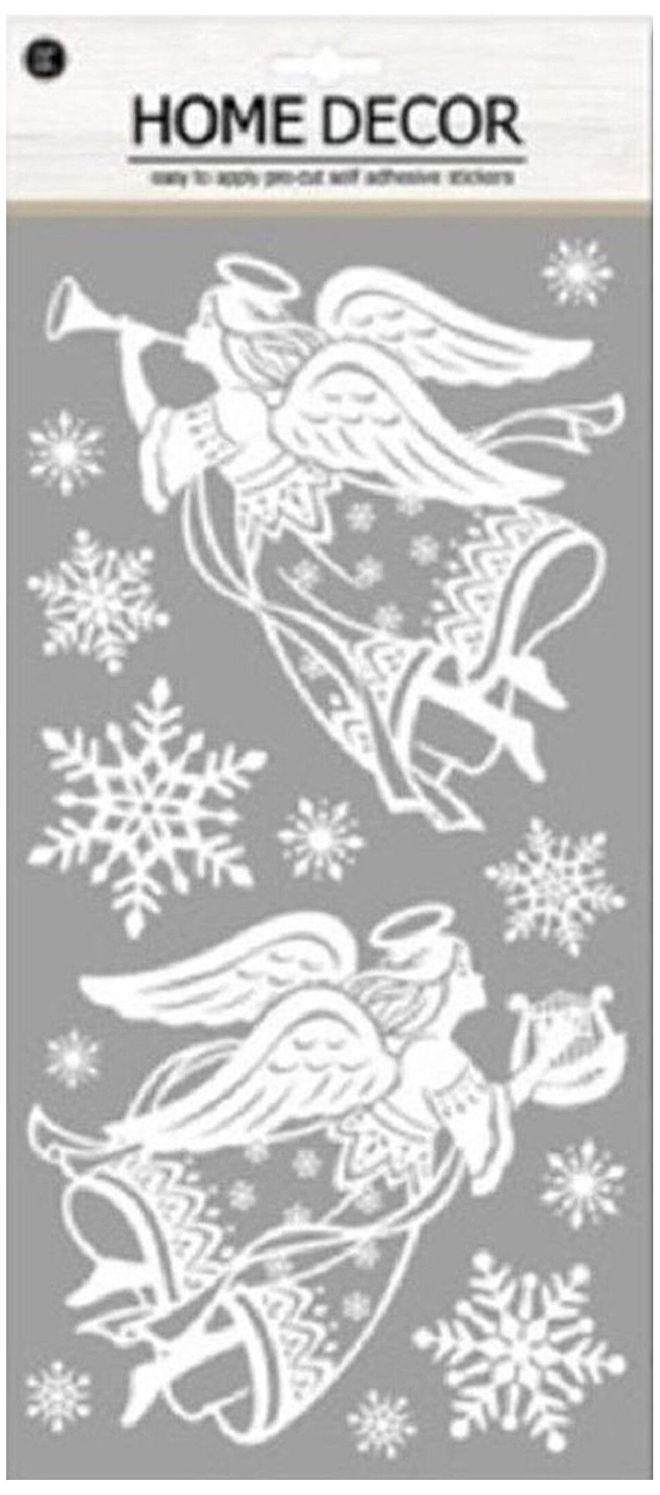 Изображение товара Наклейка Новогодние узоры на окне 40,4x18,5 см яркое украшение для дома и офиса