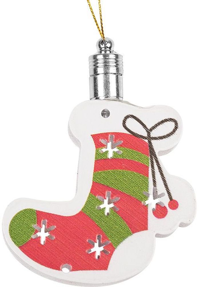 Изображение товара Световая фигура Новогодний носок RGB 8х6х2 см для украшения интерьера